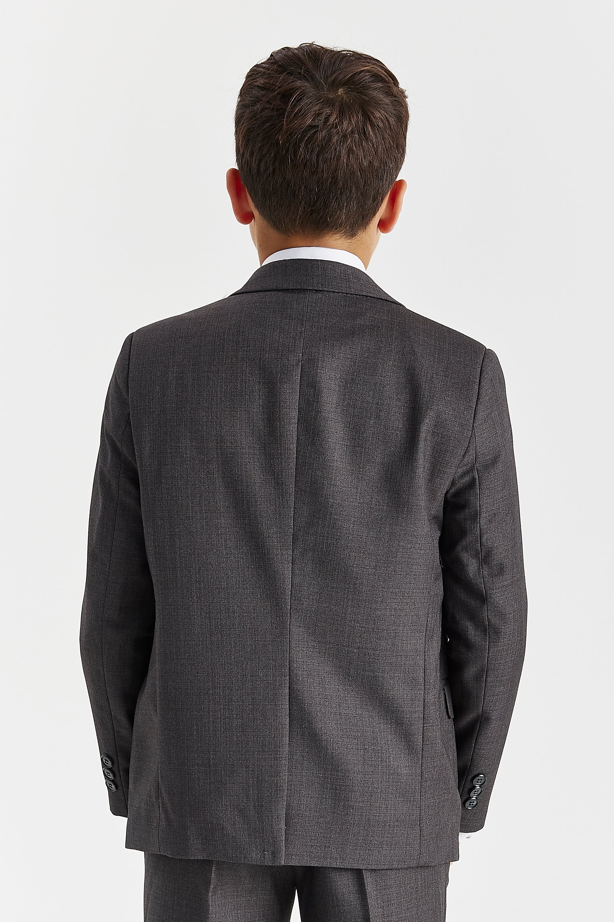 Boy's Charles Charcoal three piece suit - side