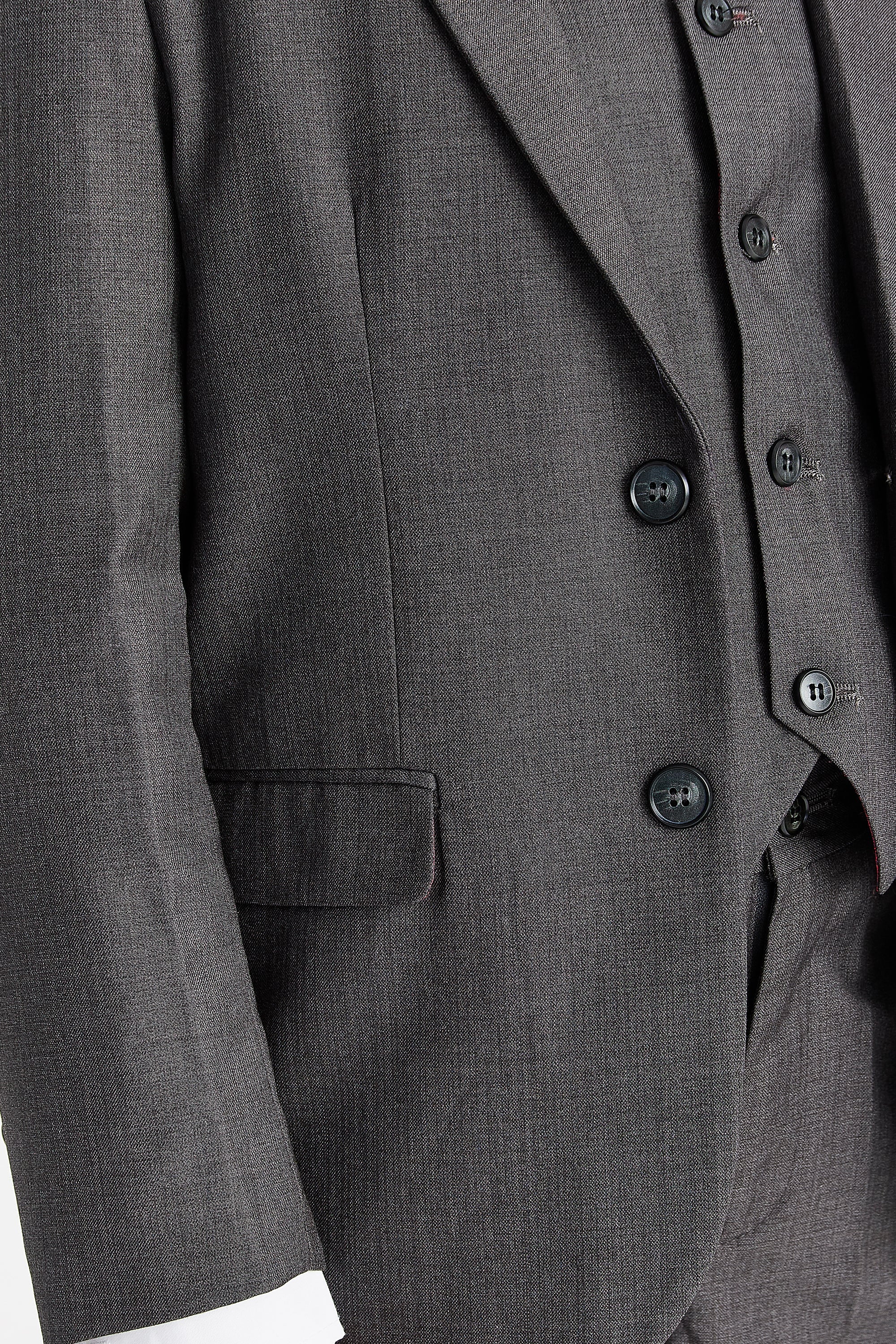 Boy's Charles Charcoal three piece suit - lining detail
