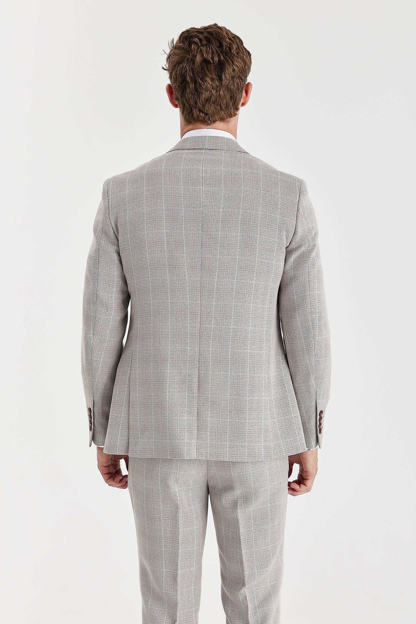 Leo - Beige Check Three Piece Suit