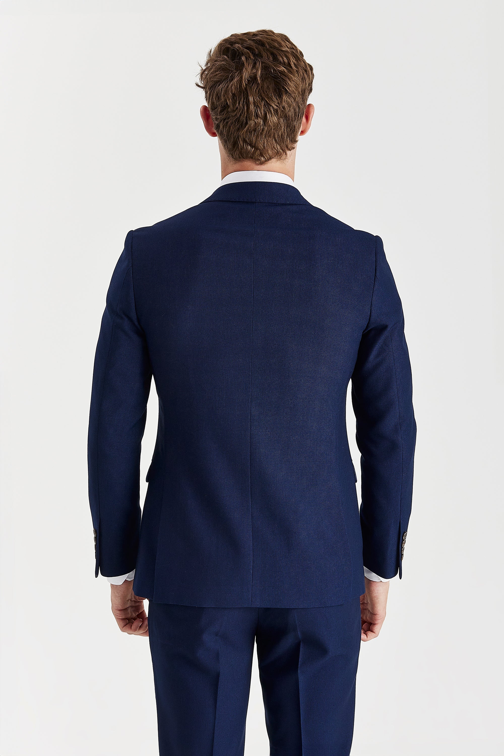 Mayfair Navy double breasted suit - button and lining detail