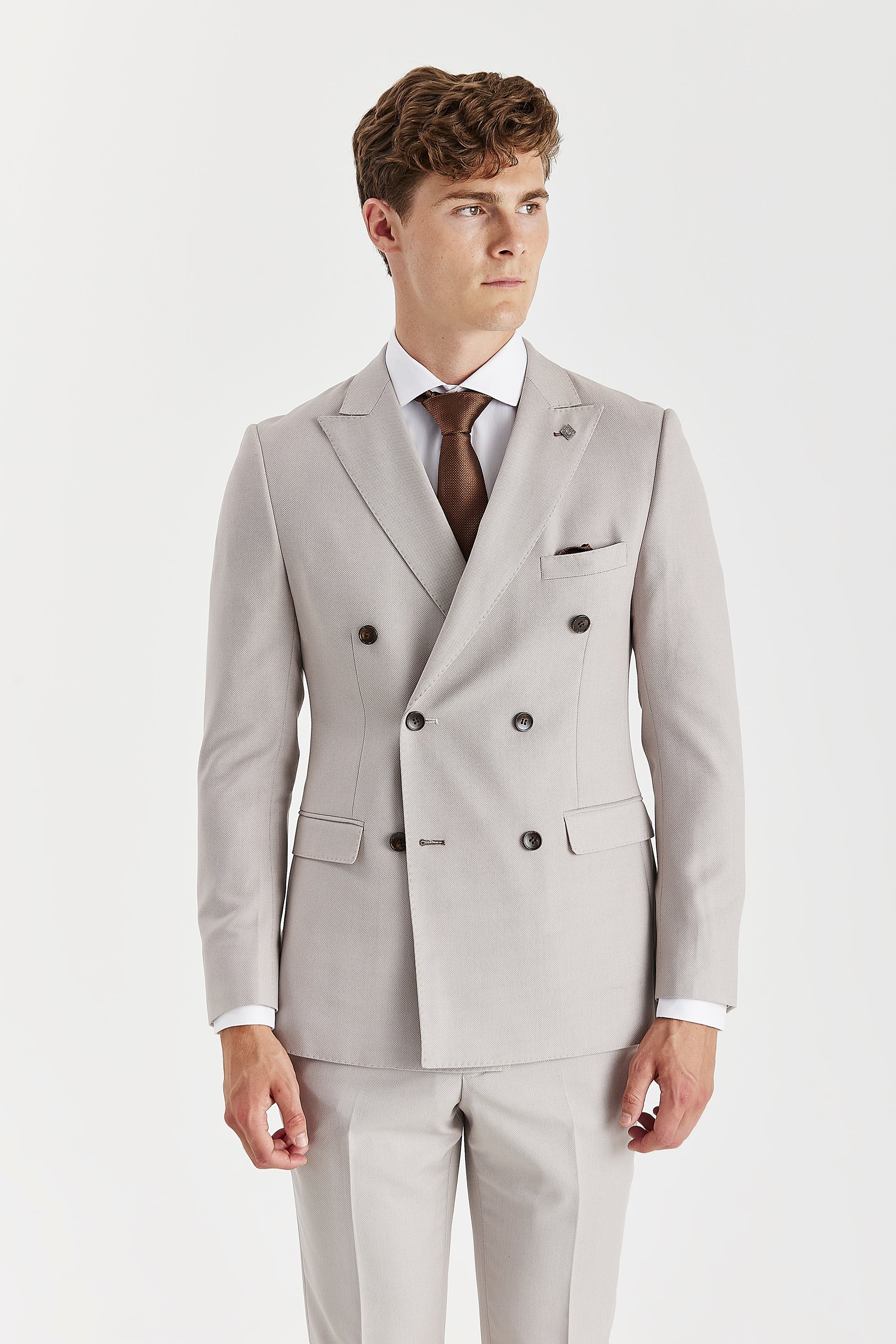 Mayfair Stone double breasted two piece suit - front
