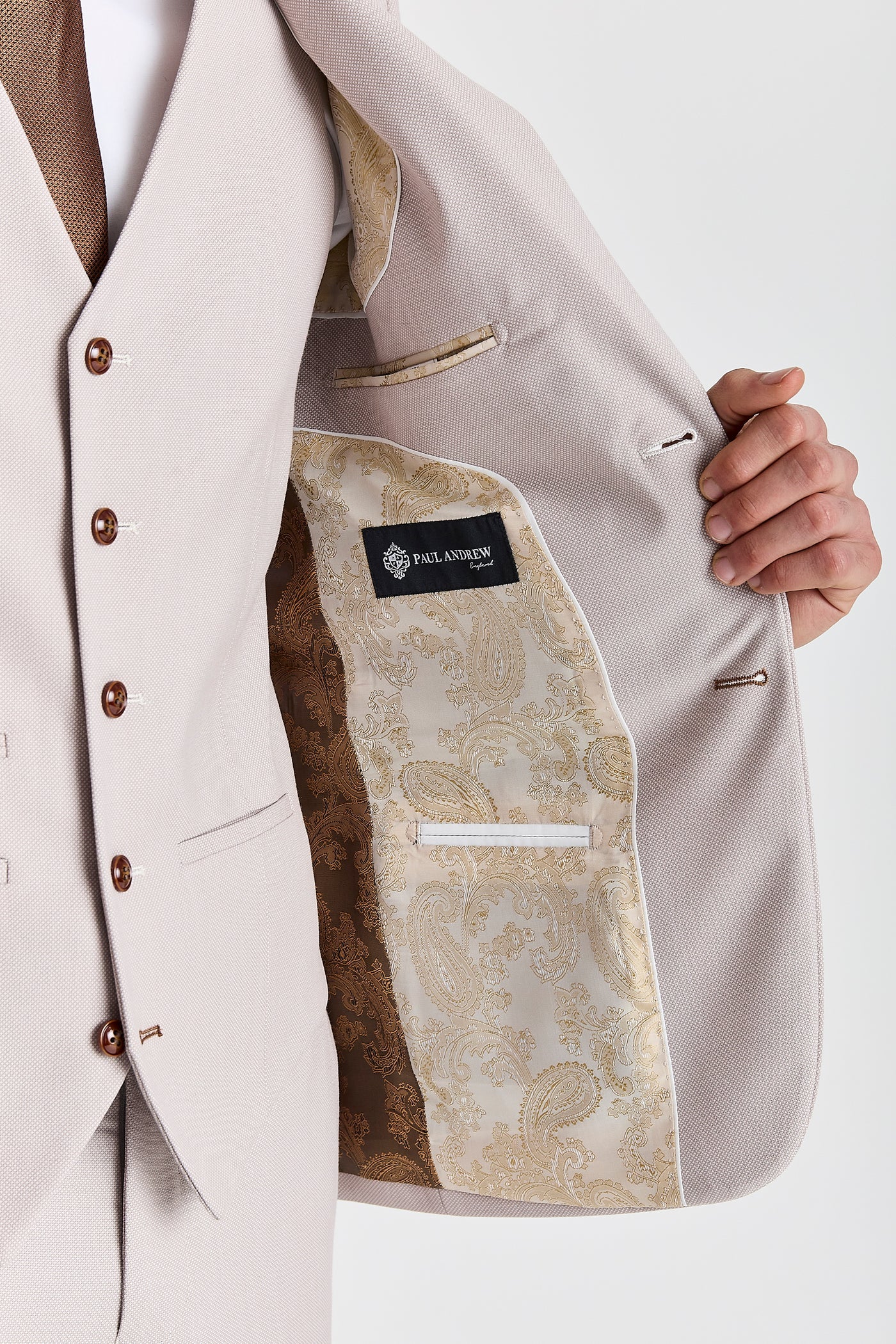 Mayfair - Stone Textured Three Piece Suit