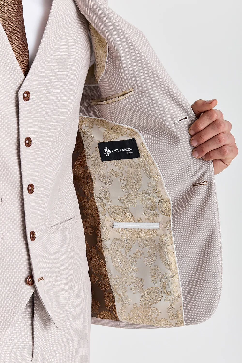 Mayfair - Stone Textured Three Piece Suit