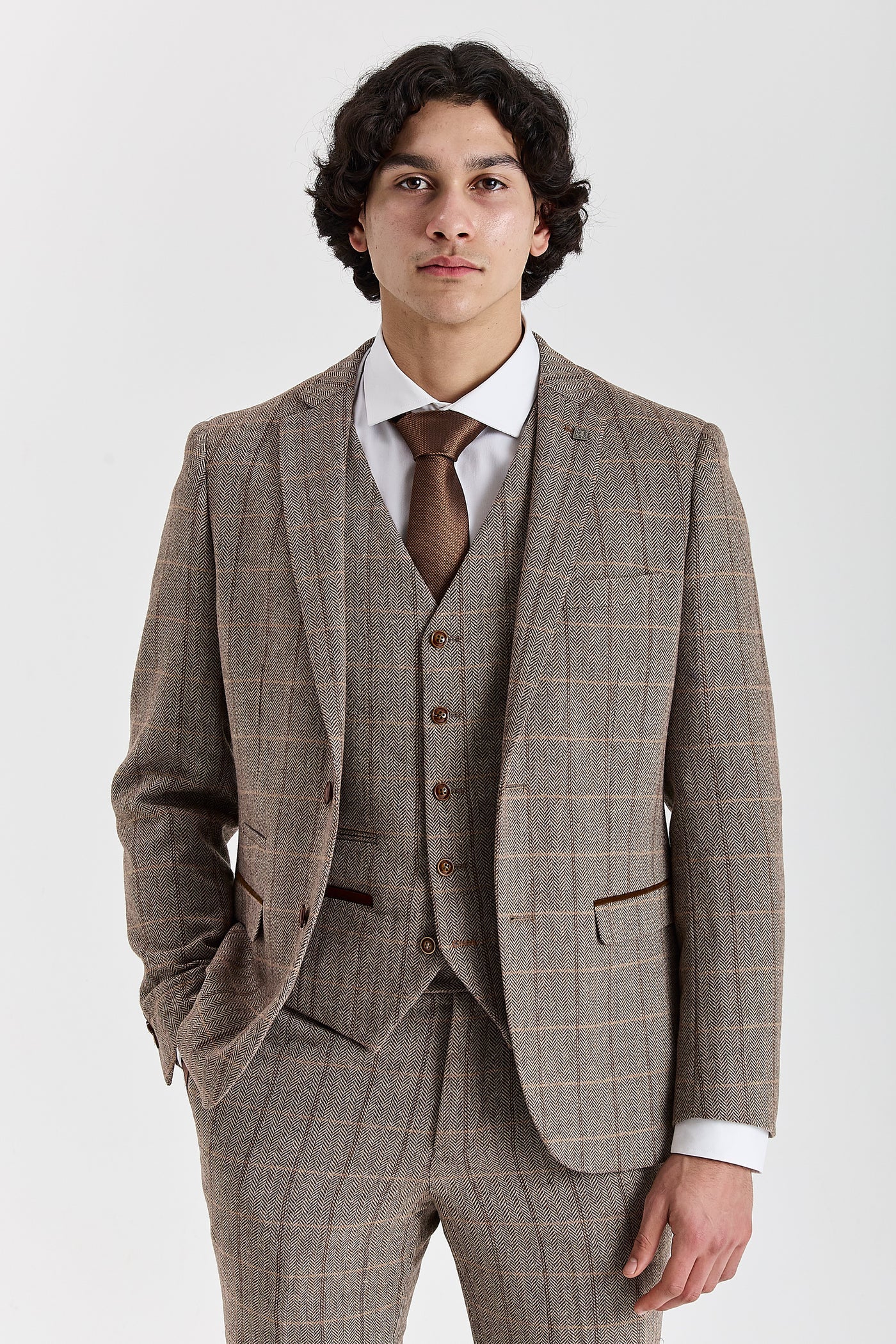 Harris Brown - Herringbone Tweed Check Three Piece Suit