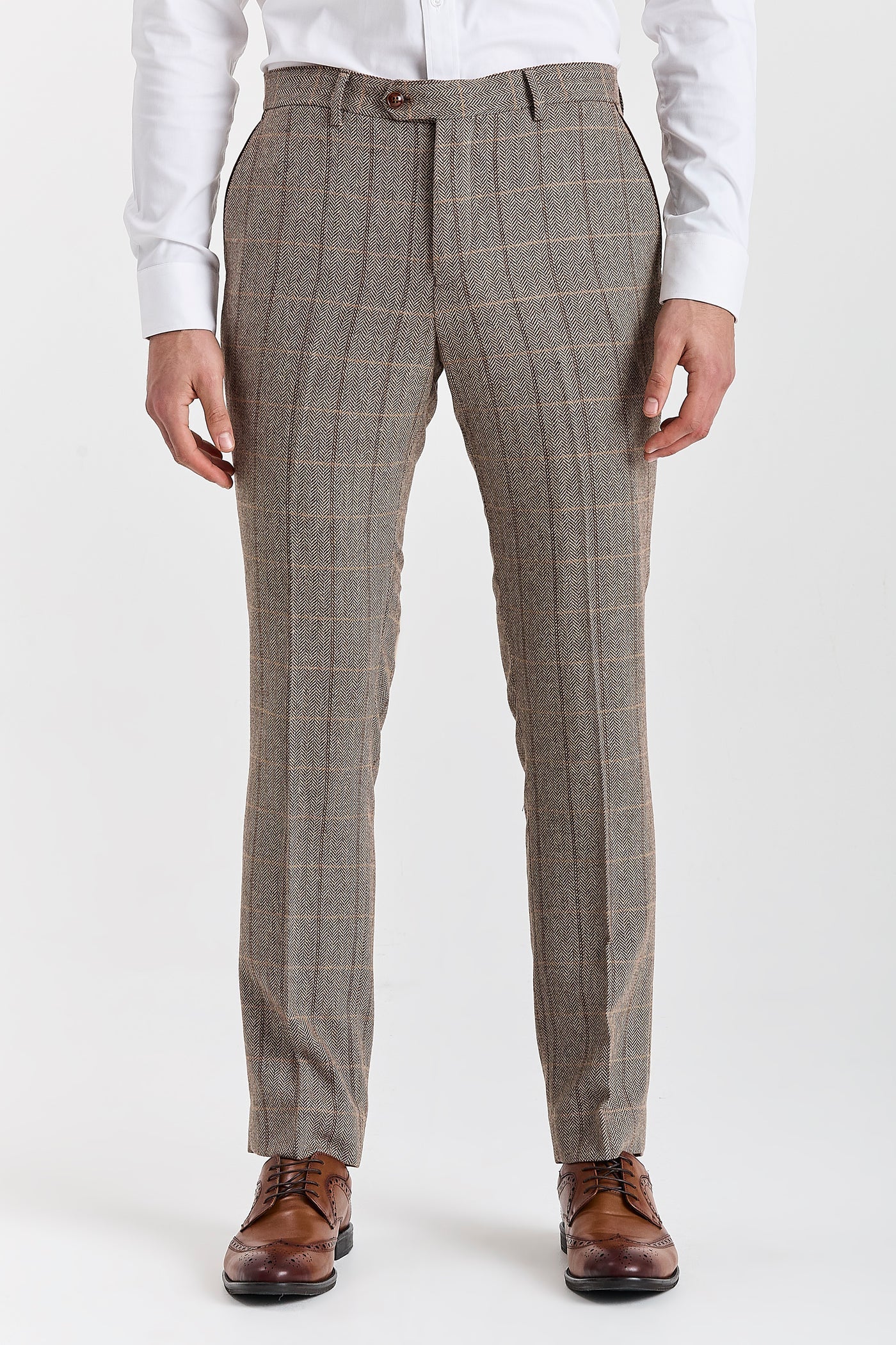 Harris -  Brown Tweed Check Trousers