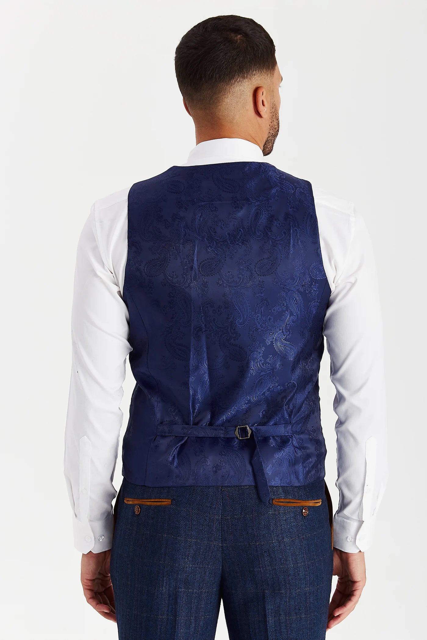 Scott -  Navy Tweed Waistcoat