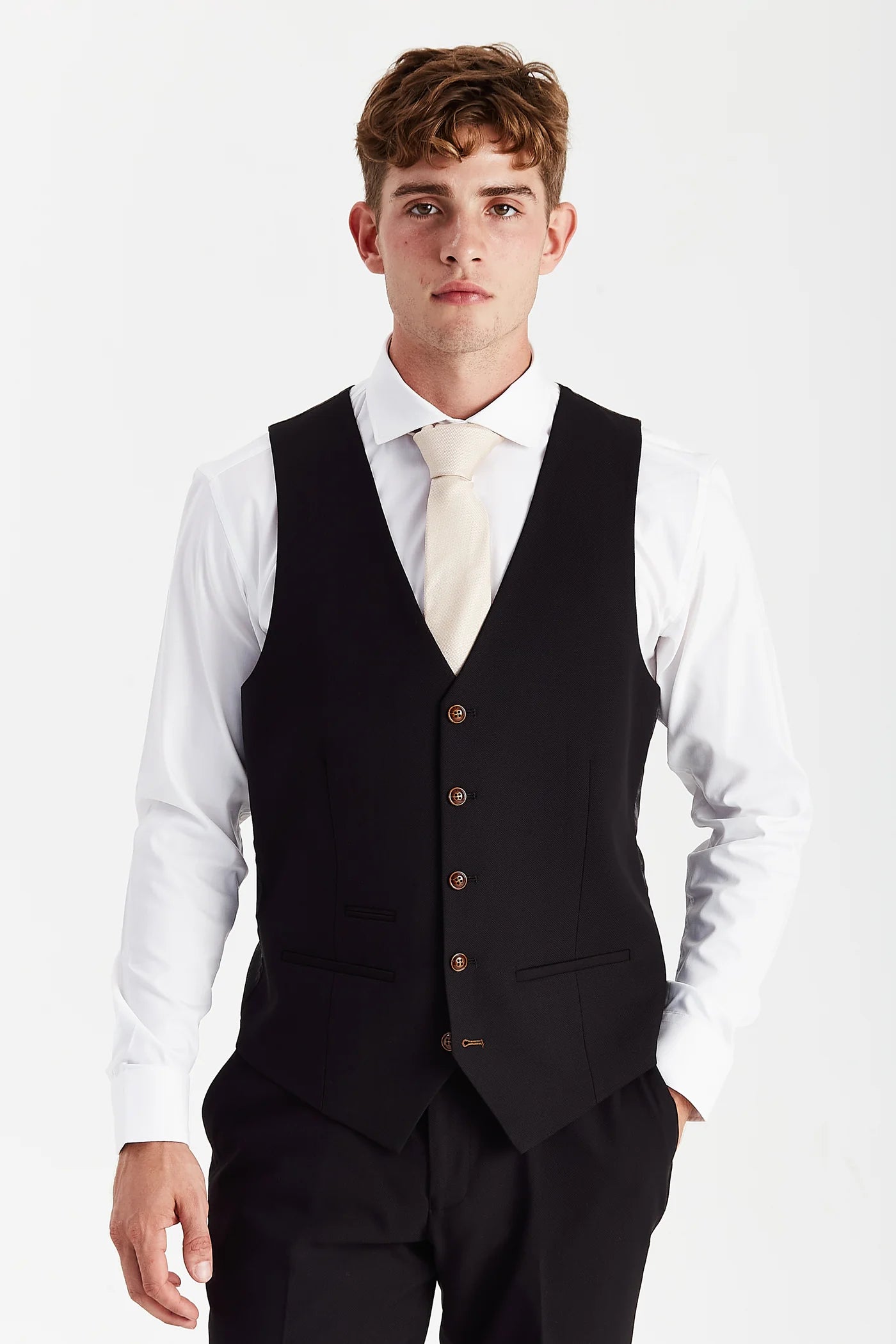 Mayfair - Black Textured Waistcoat