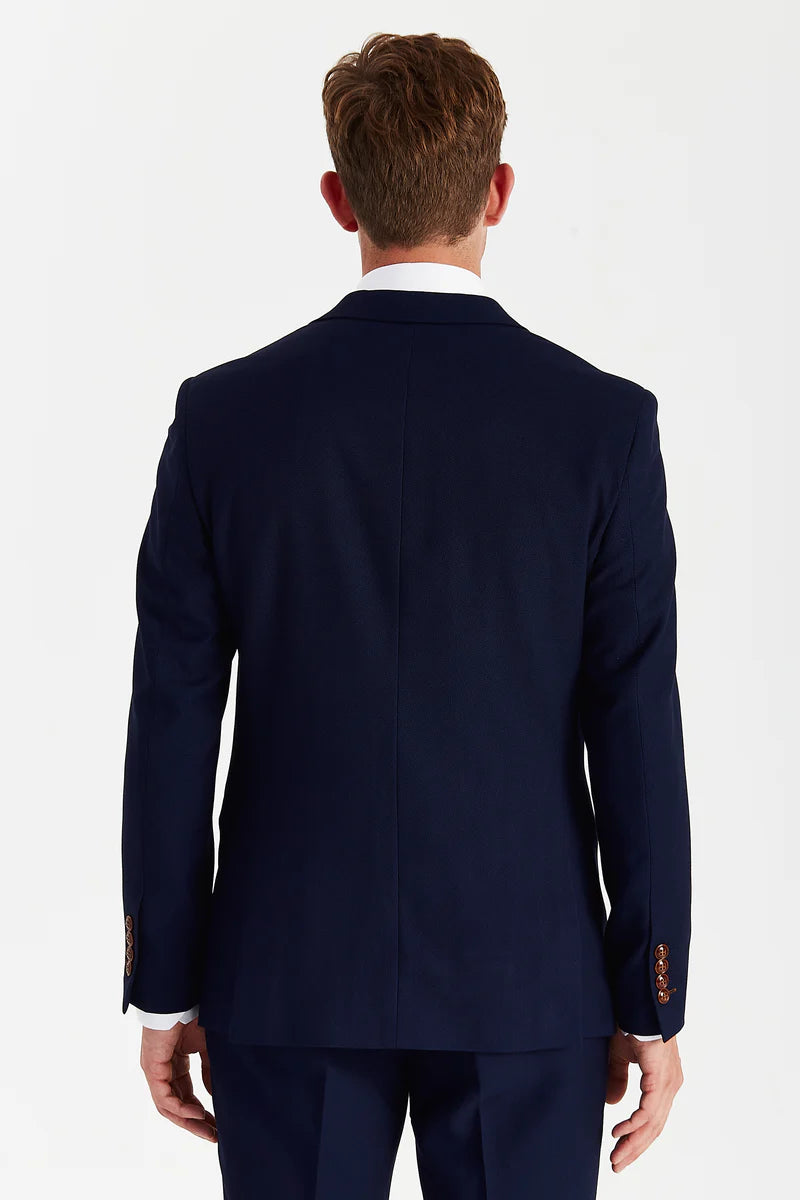 Mayfair - Navy Textured Three Piece Suit