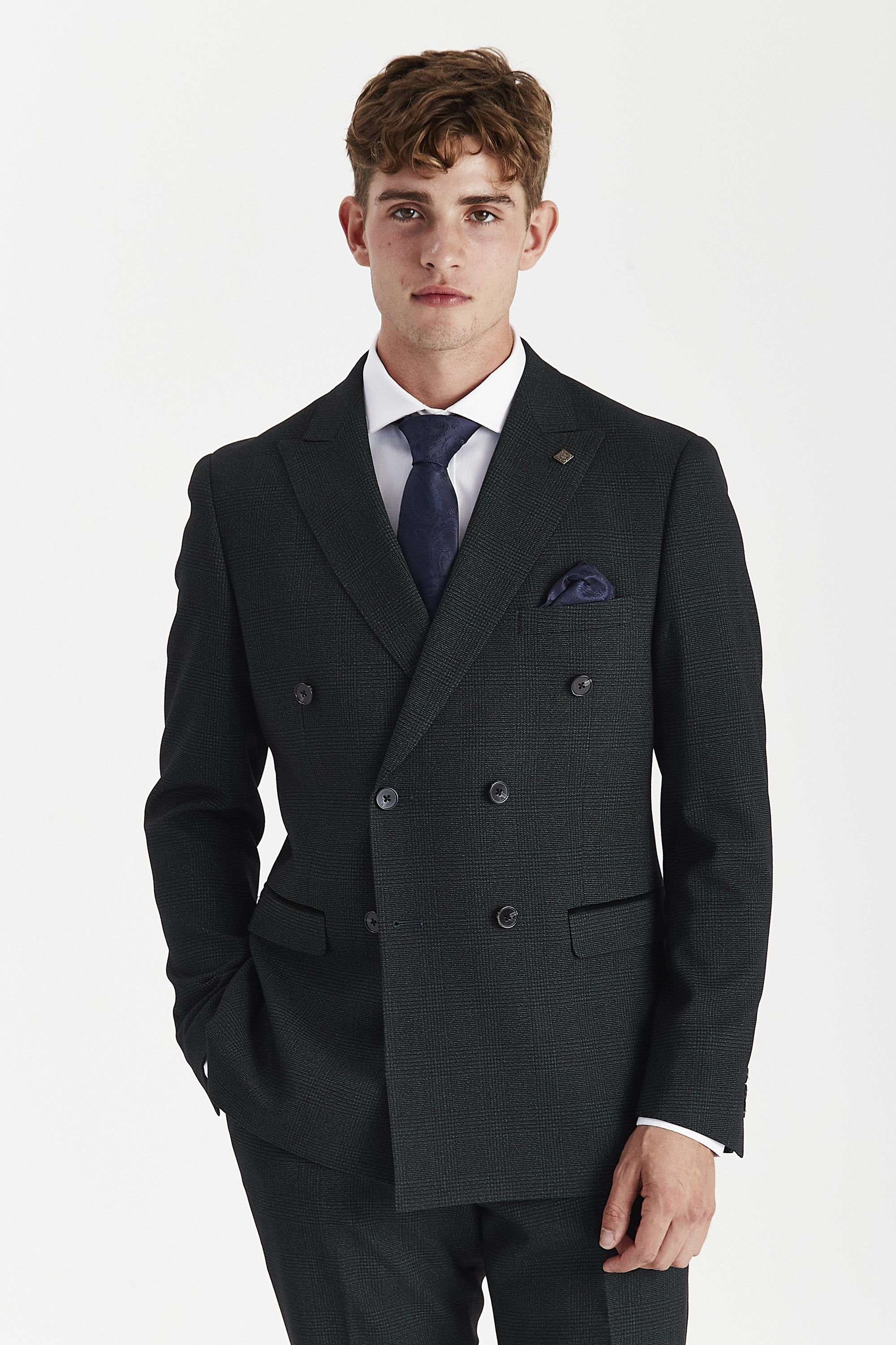 Regent Olive double breasted two piece suit - front