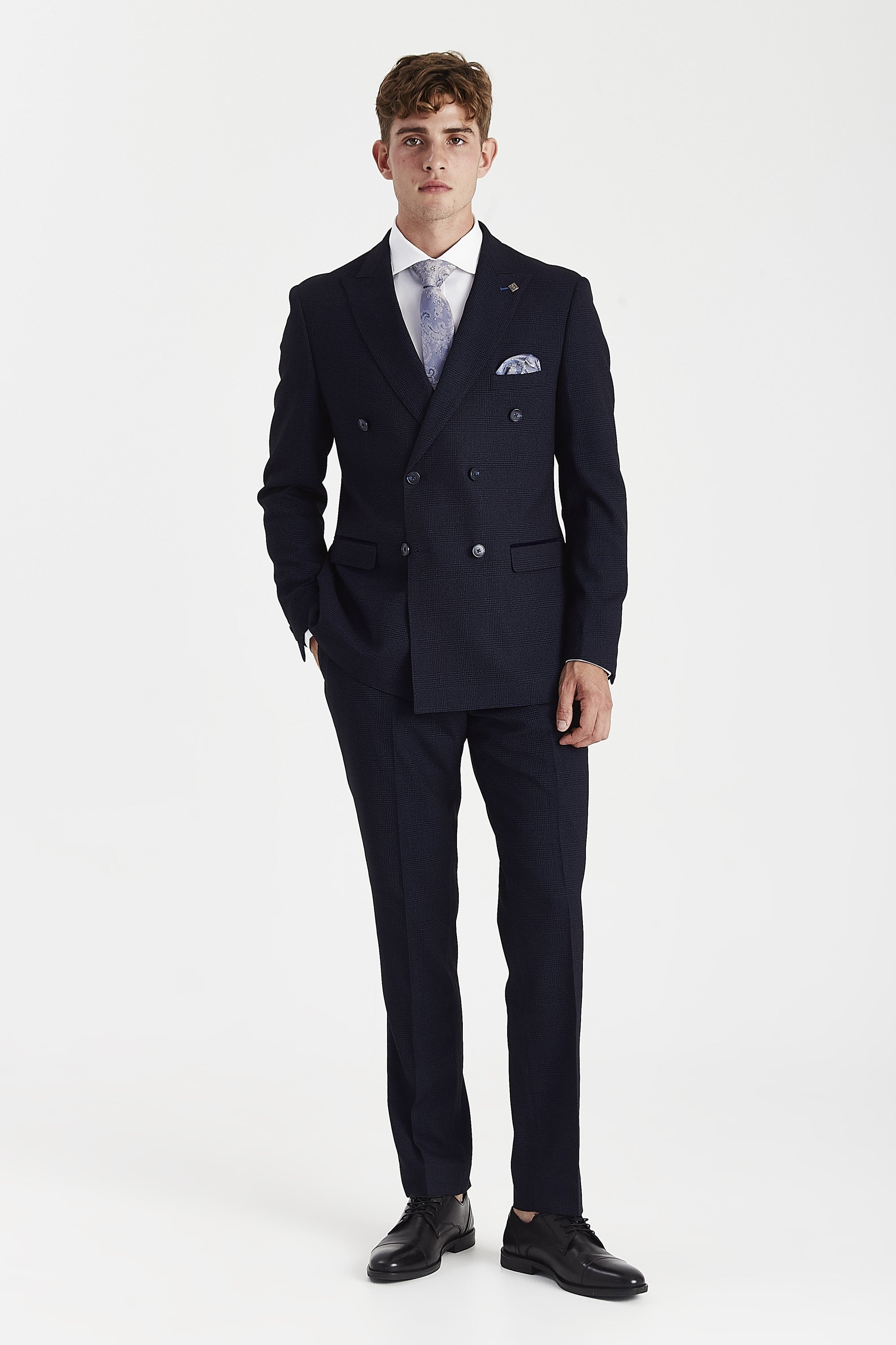 Regent Navy double breasted suit - blazer detail