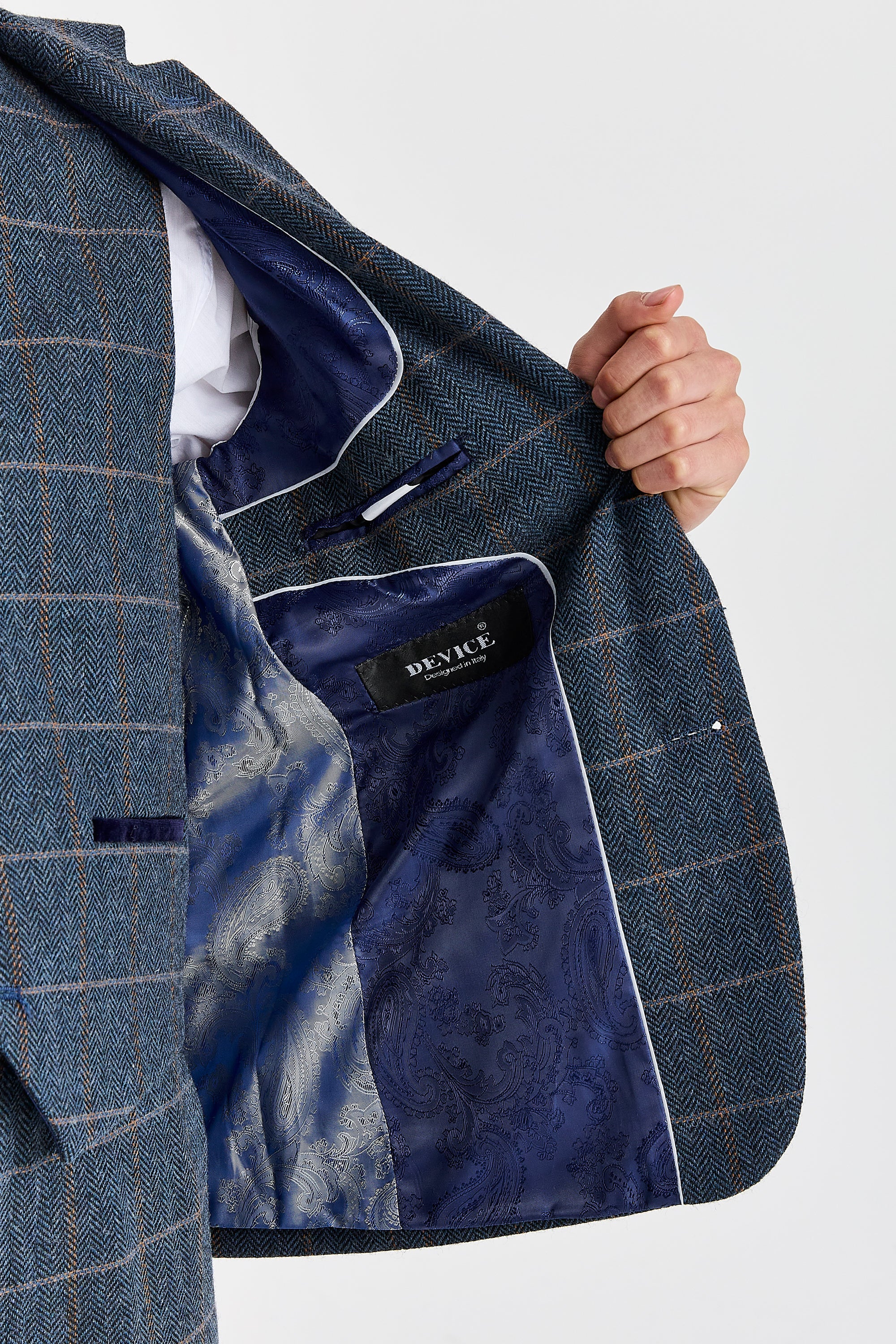 Boy's Harris Navy tweed three piece suit - back