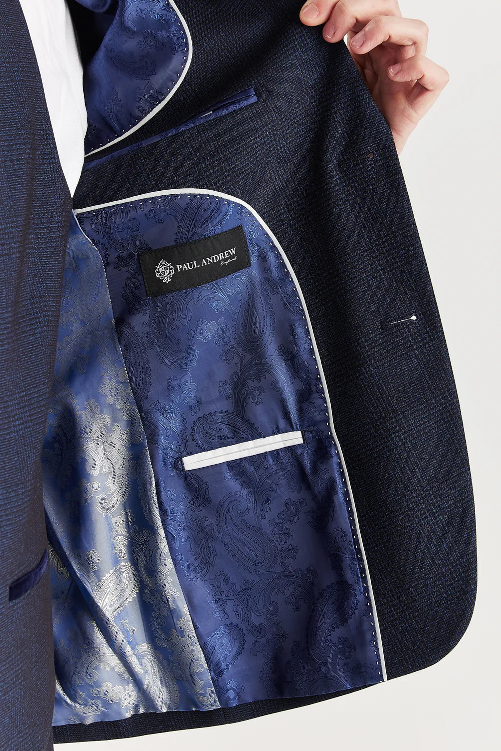 Regent - Navy Check Three Piece Suit