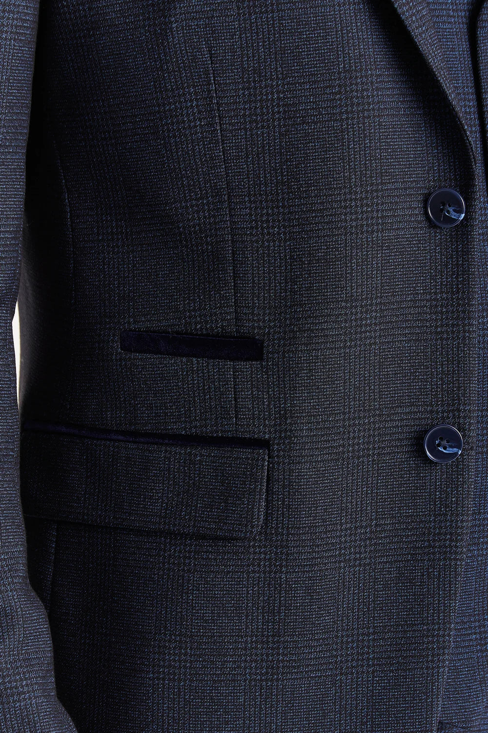 Regent - Navy Check Three Piece Suit