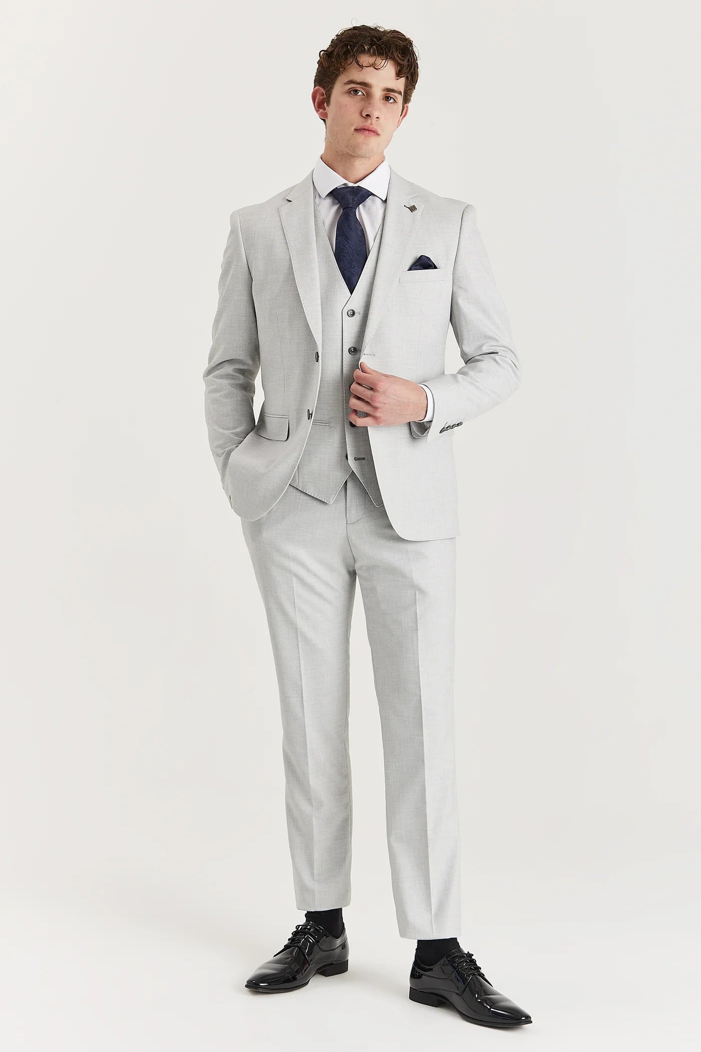 Belmont - Silver Three Piece Suit