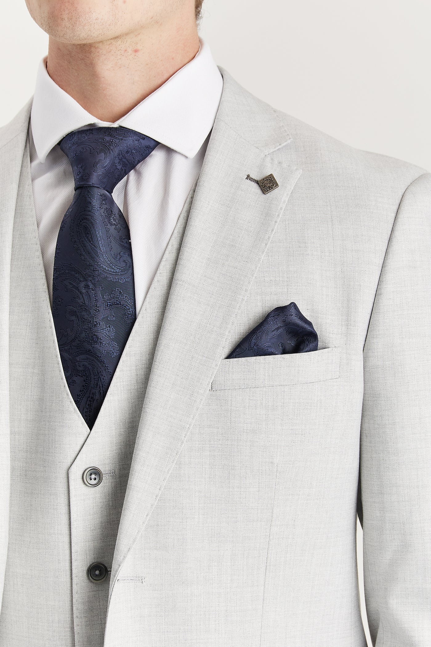 Belmont - Silver Three Piece Suit