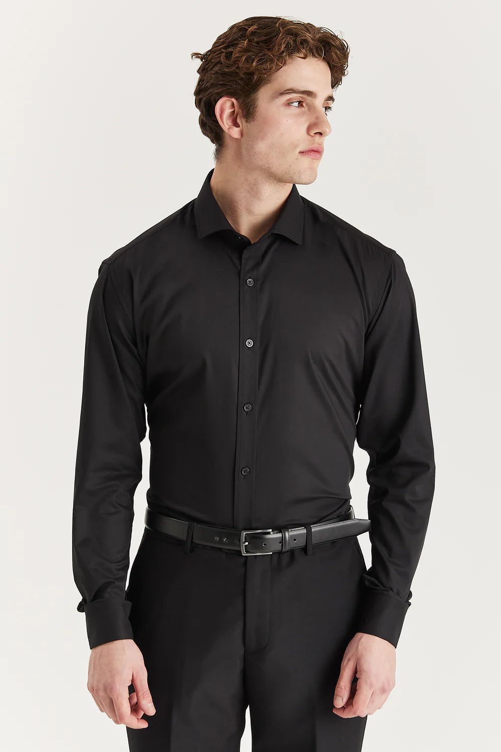 Oliver - Black Cutaway Collar Shirt