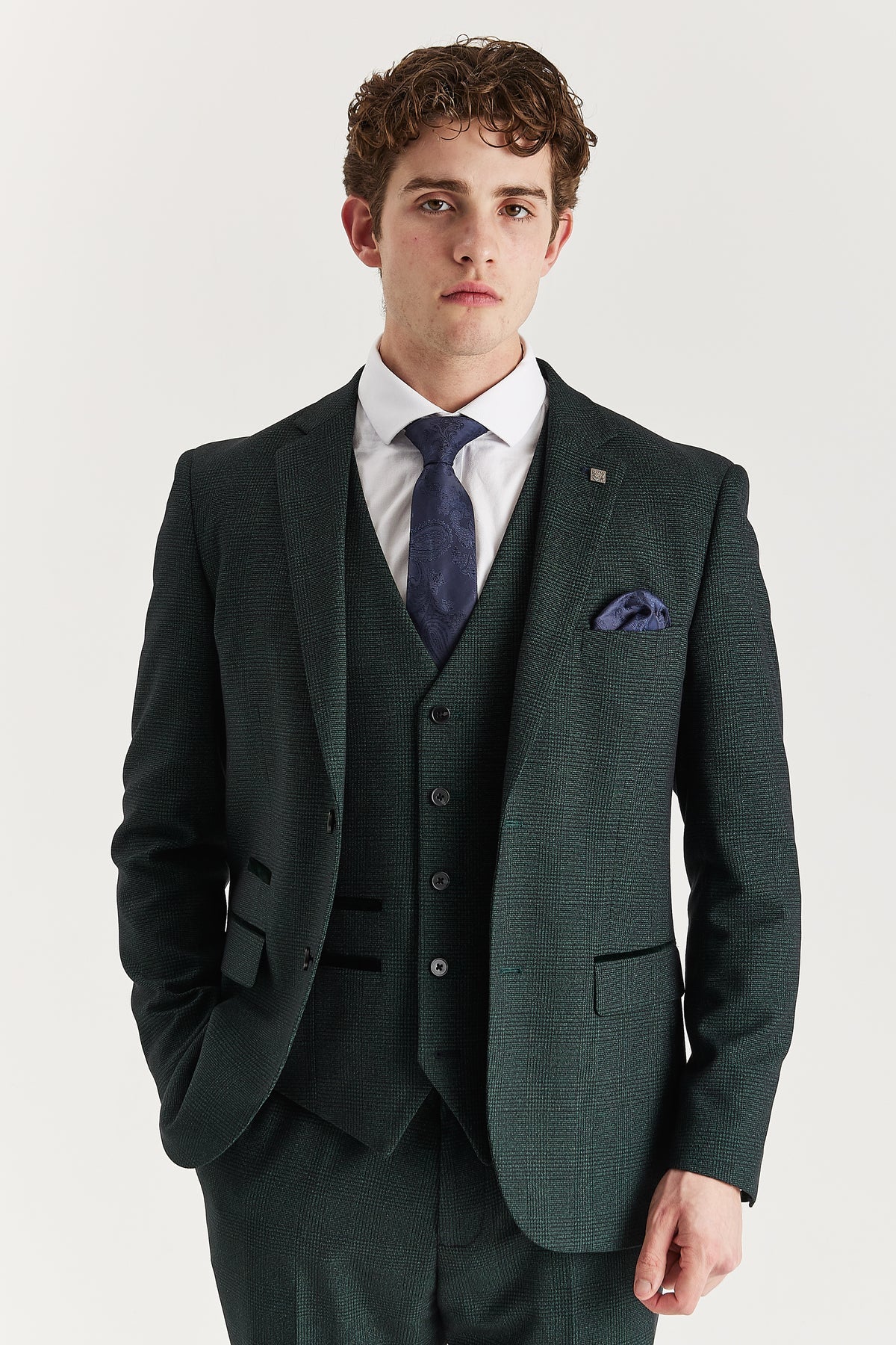 Regent – Olive Check Three Piece Suit
