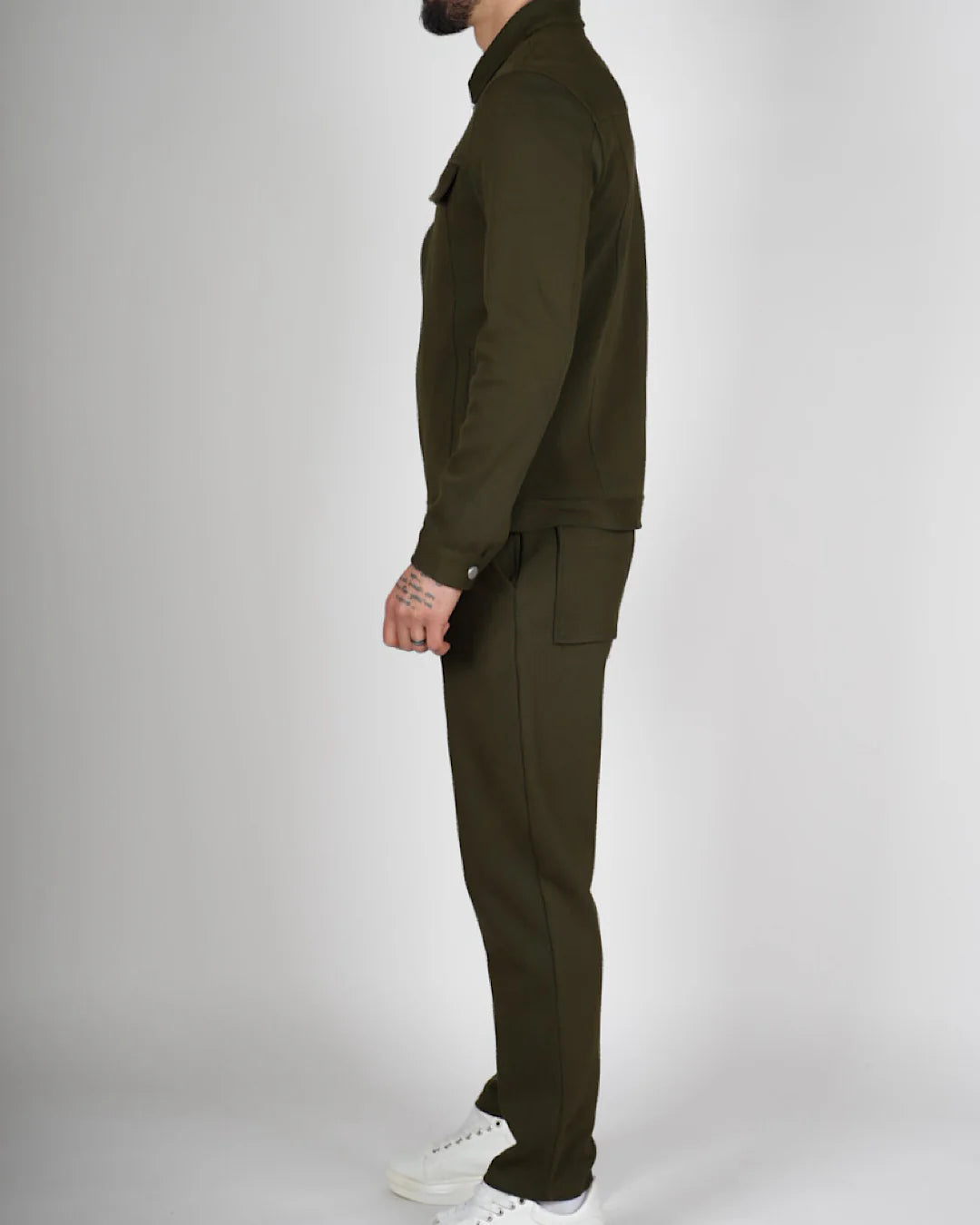Green Zip Utility Jacket & Trouser Set