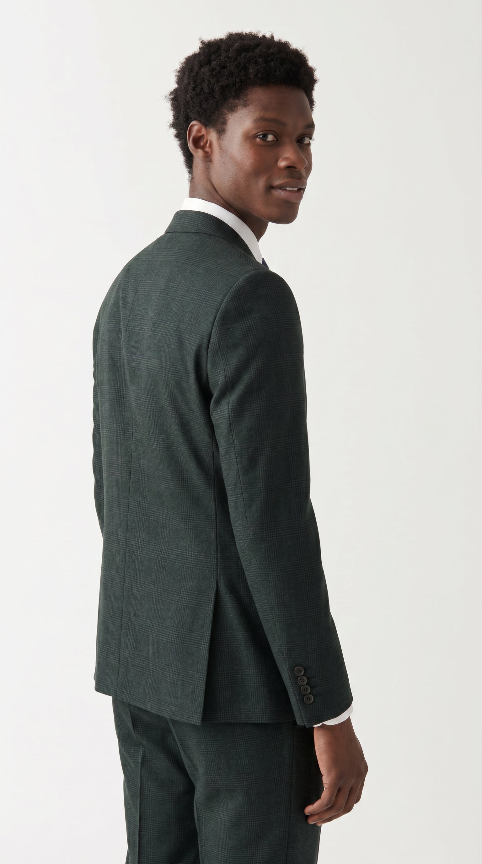 Regent Olive Check Two-Piece Suit