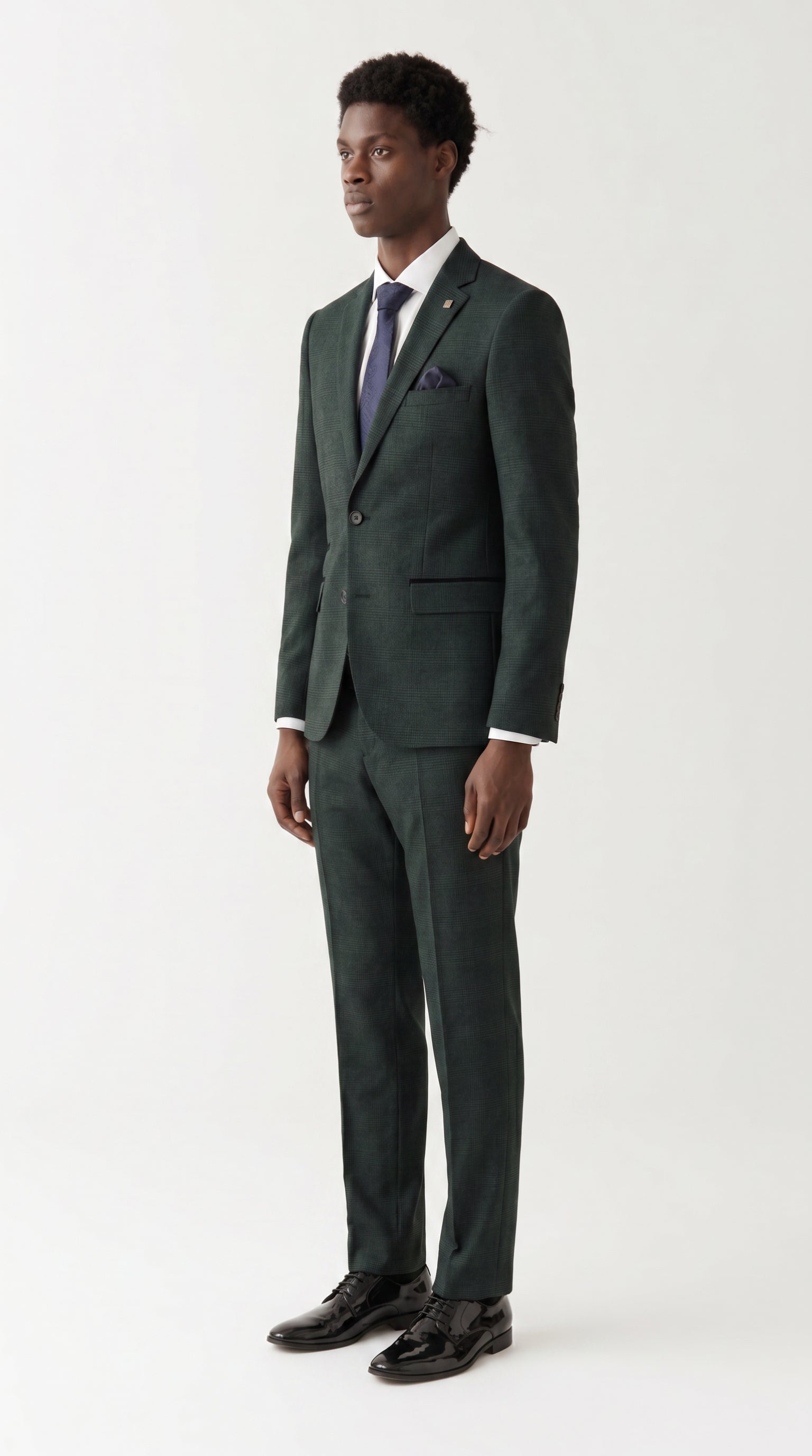 Regent Olive Check Two-Piece Suit