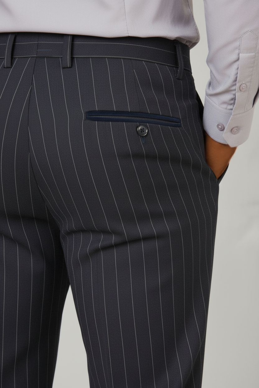Rocco - Navy Pinstripe Double Breasted Two Piece Suit