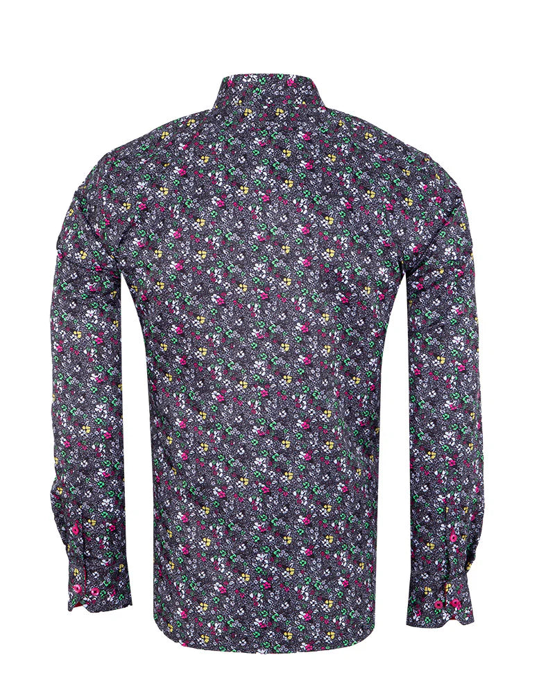 Makrom Fuchsia Colourful Floral Print Shirt