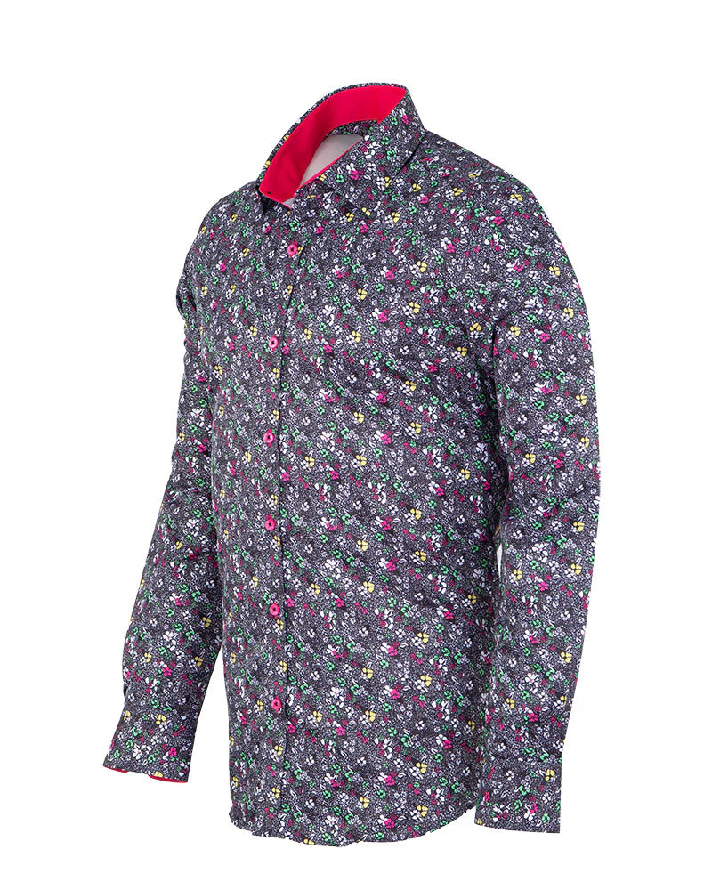 Makrom Fuchsia Colourful Floral Print Shirt