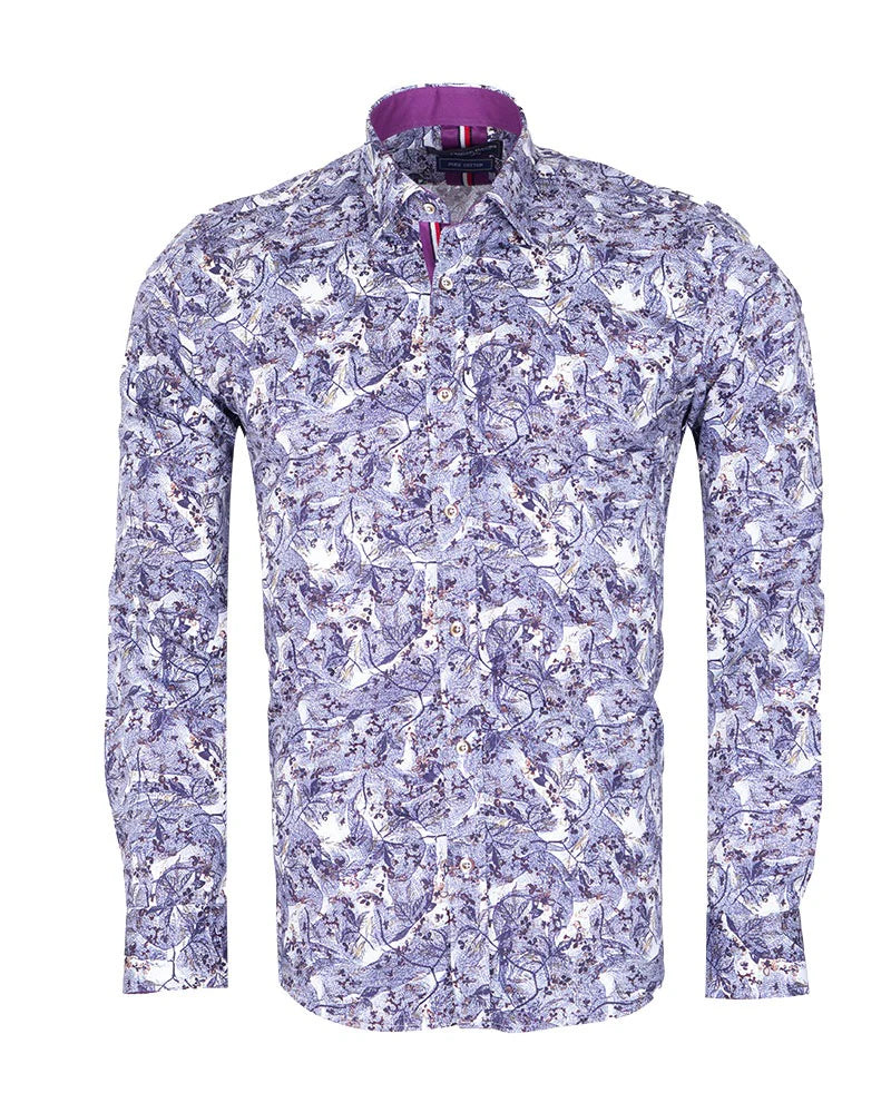 Lilac Floral Print with Matching Handkerchief