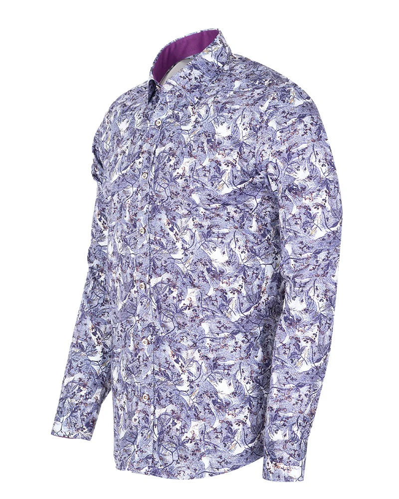 Lilac Floral Print with Matching Handkerchief