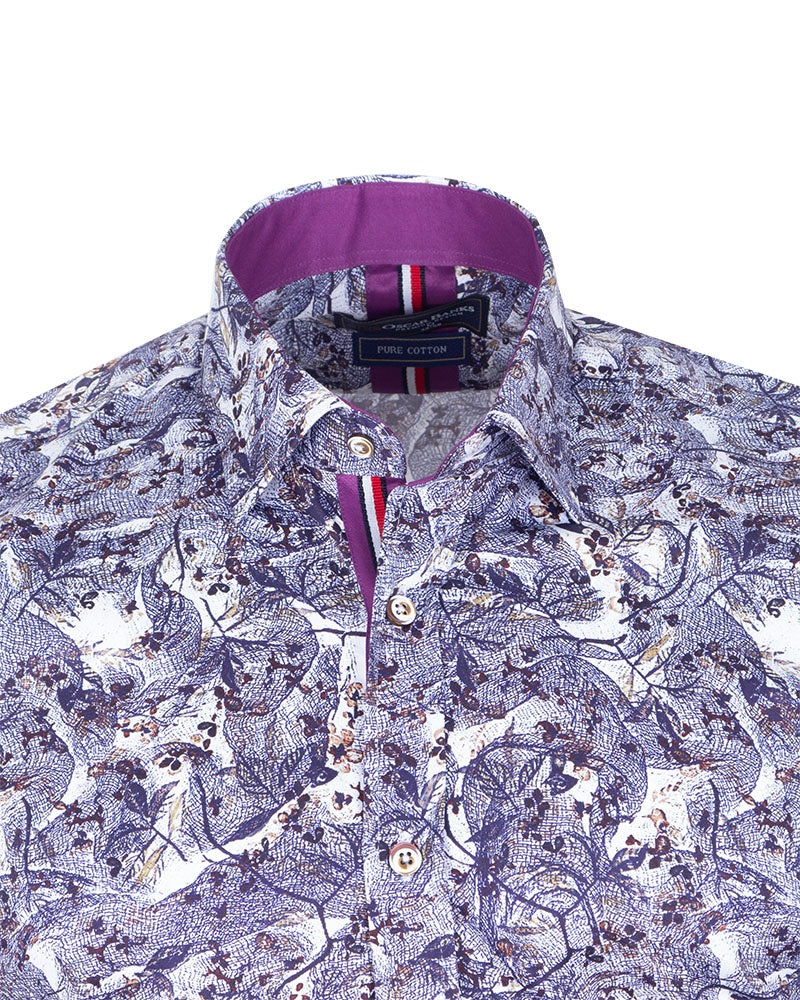 Lilac Floral Print with Matching Handkerchief