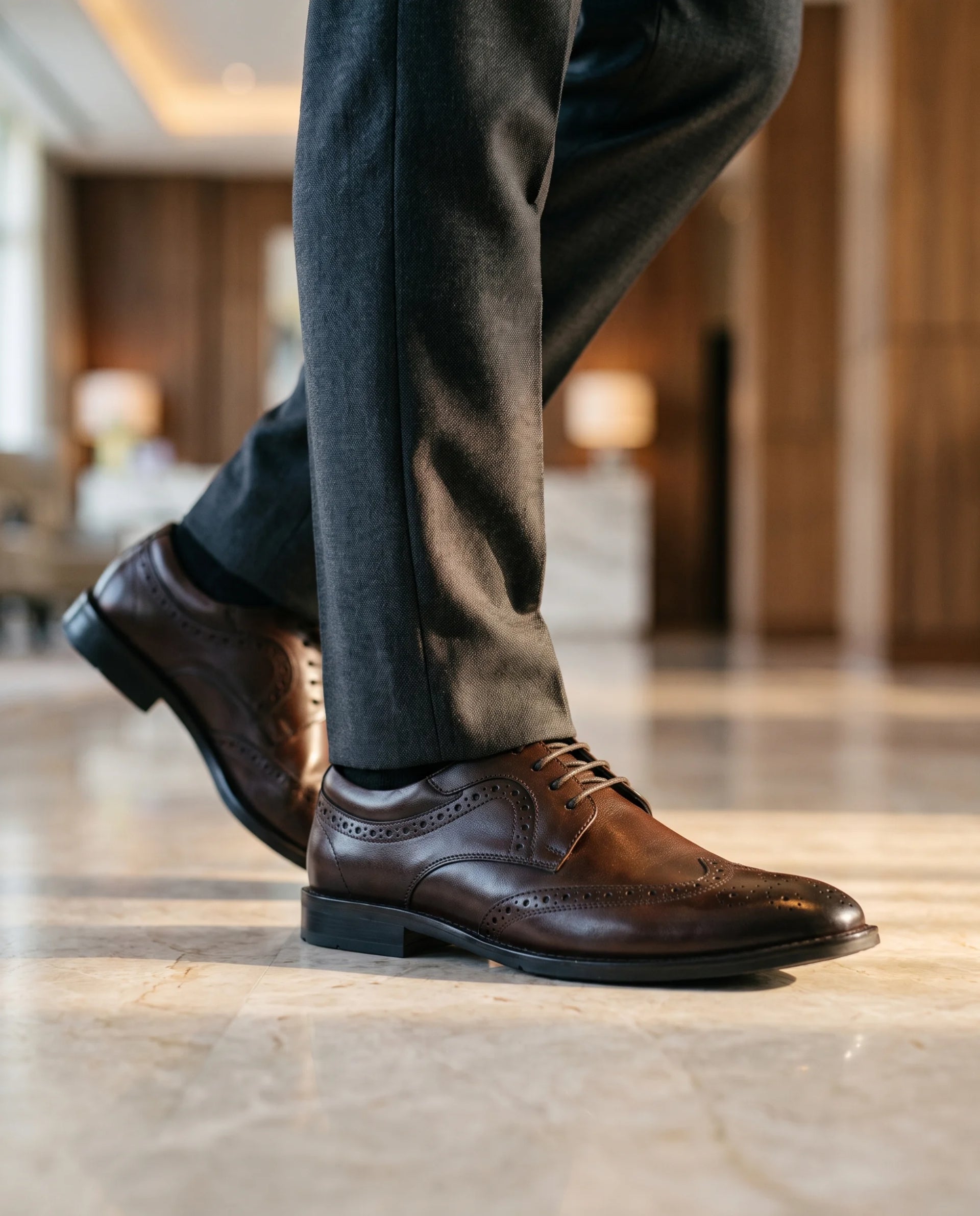Cambridge - Brown Leather Brogue Shoe