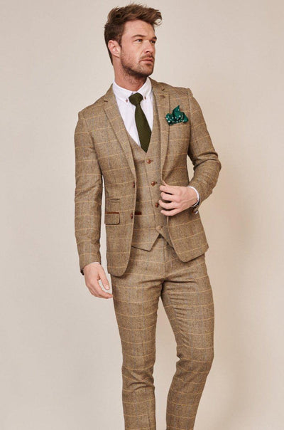 Ted - Tan Tweed Check Blazer