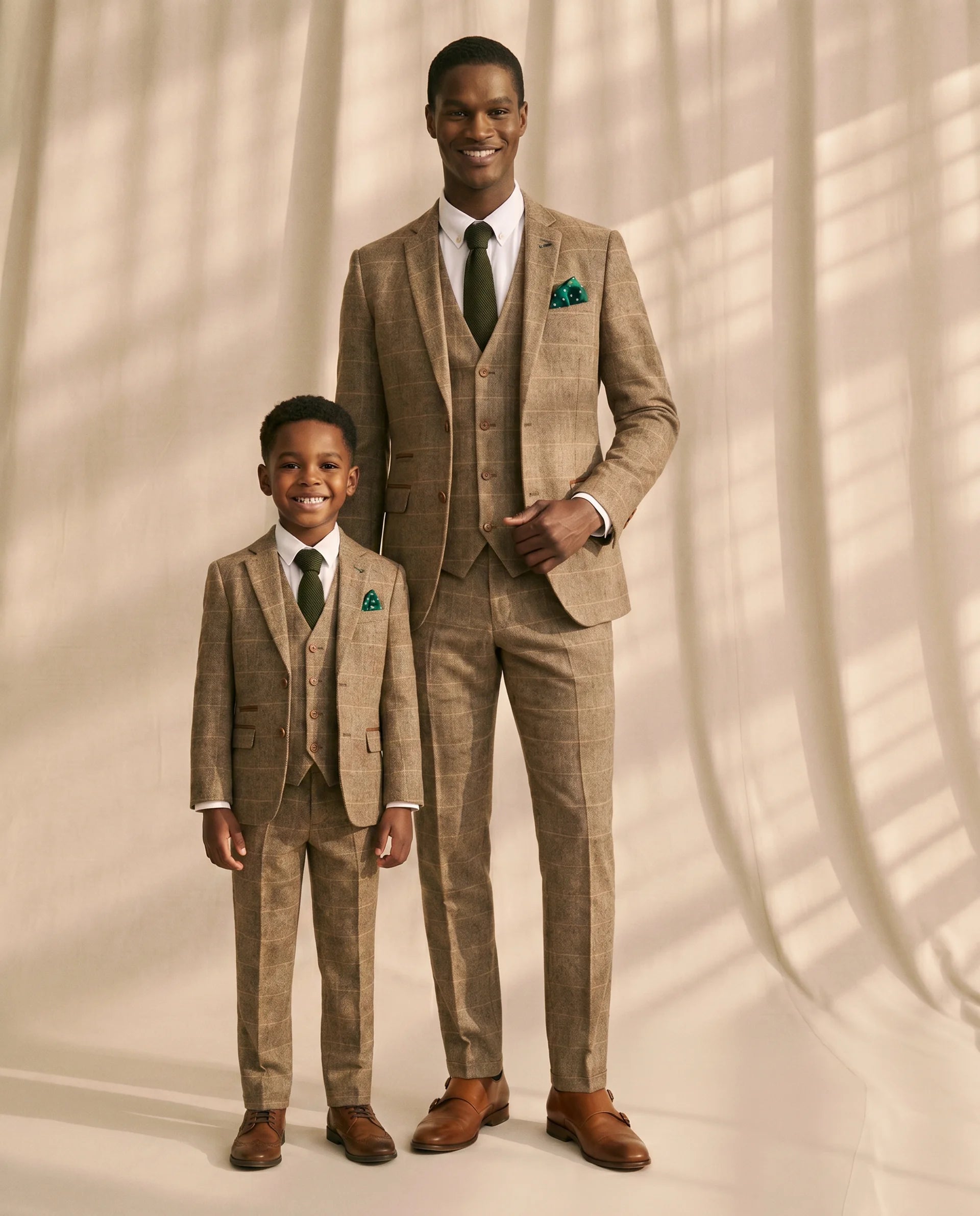 Father & Son - Ted Tan Tweed Three Piece suit