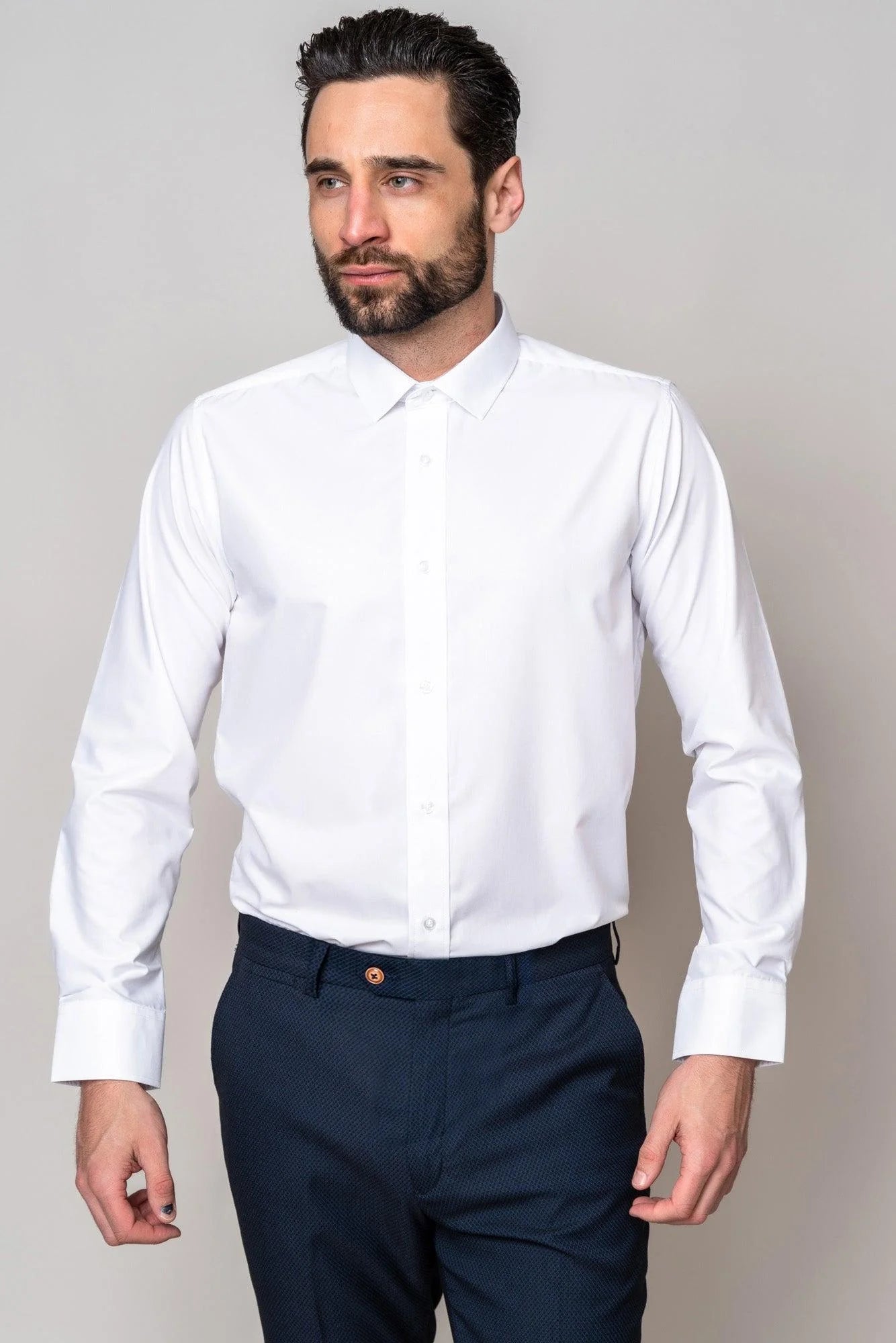 Carter - White Long Sleeve Shirt