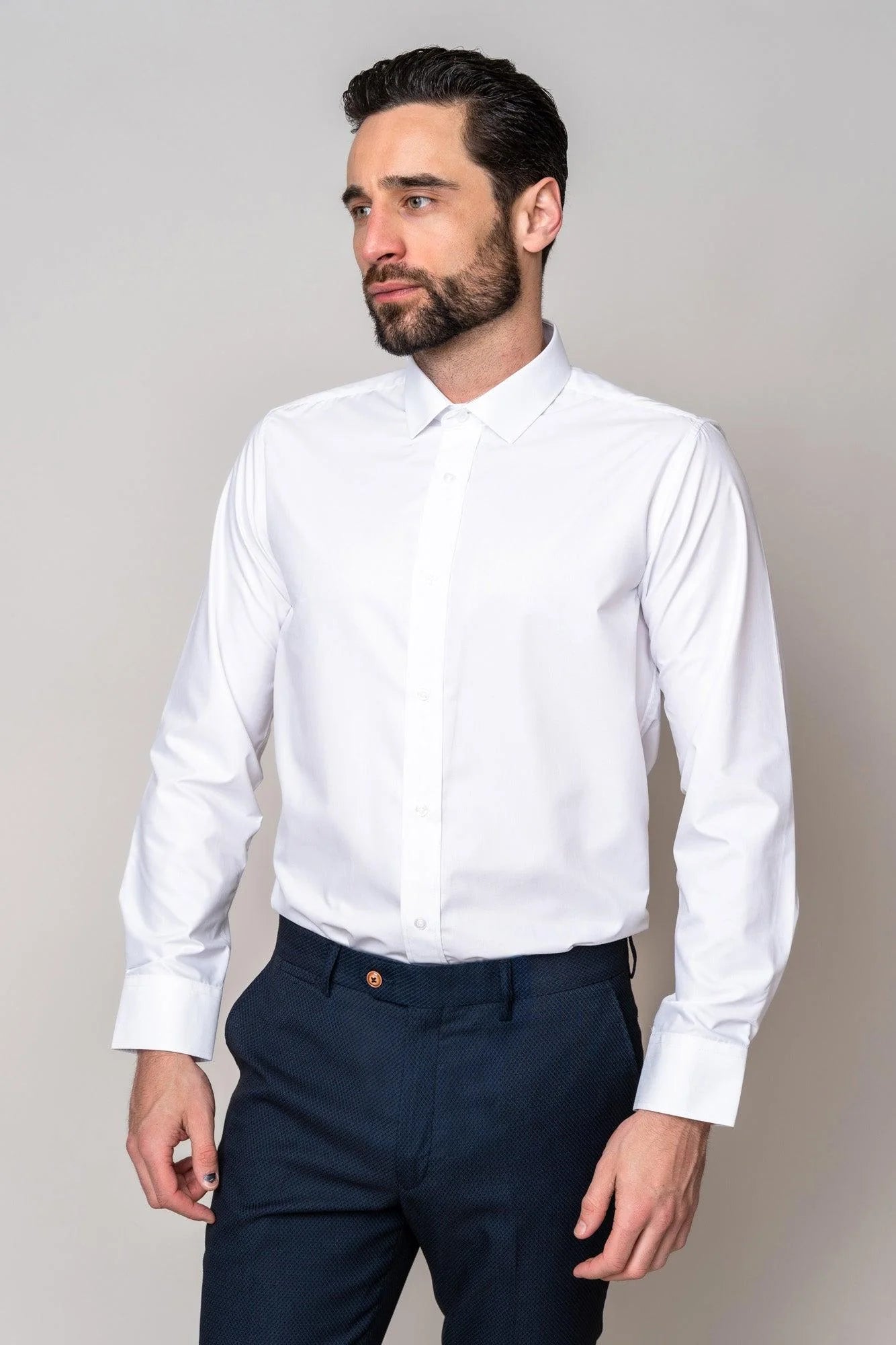 Carter - White Long Sleeve Shirt
