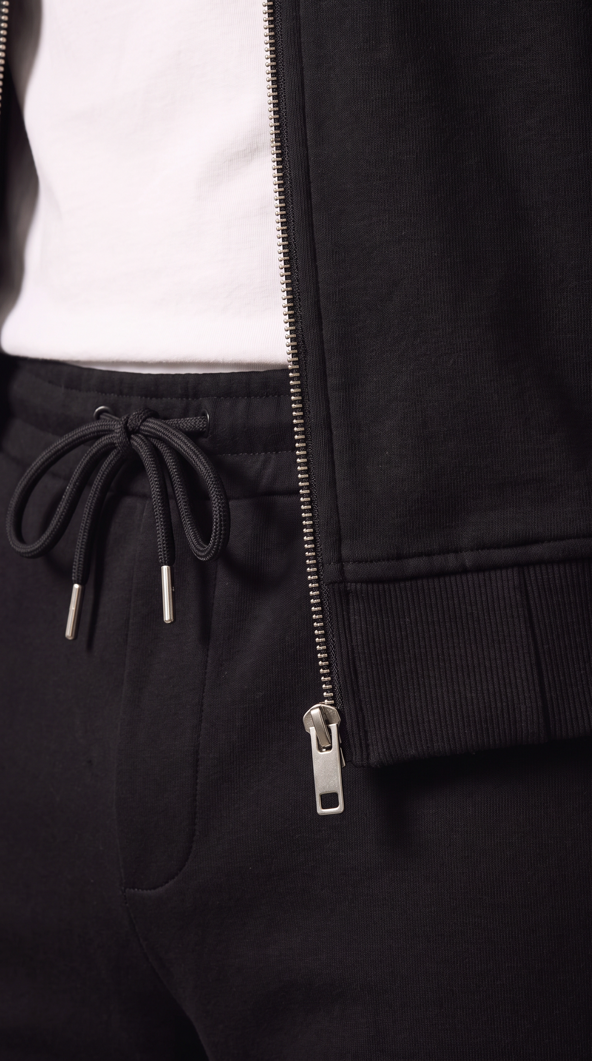 Men's black high-neck zip-up jacket, additional view 03