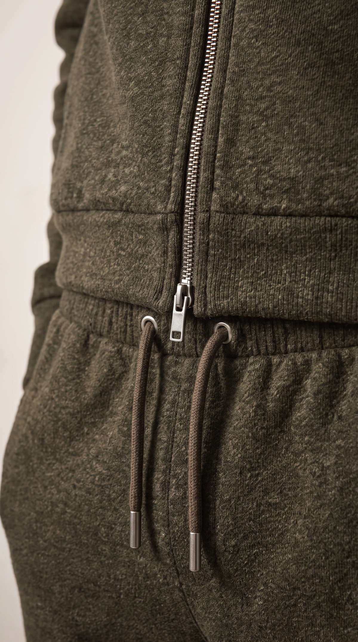 Men's olive green jacket and trouser set, additional view 03