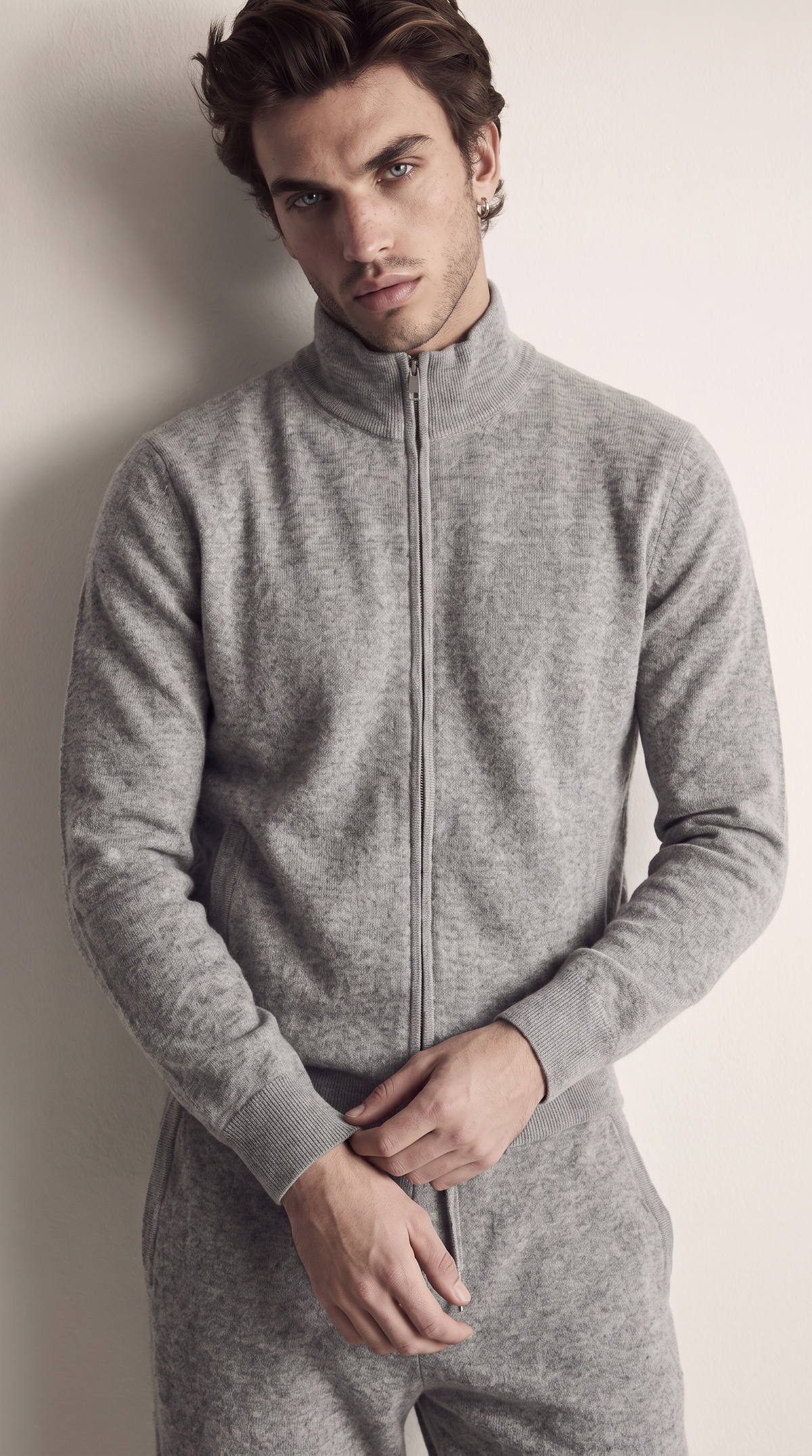 Men's grey jacket and trouser set, additional view 03