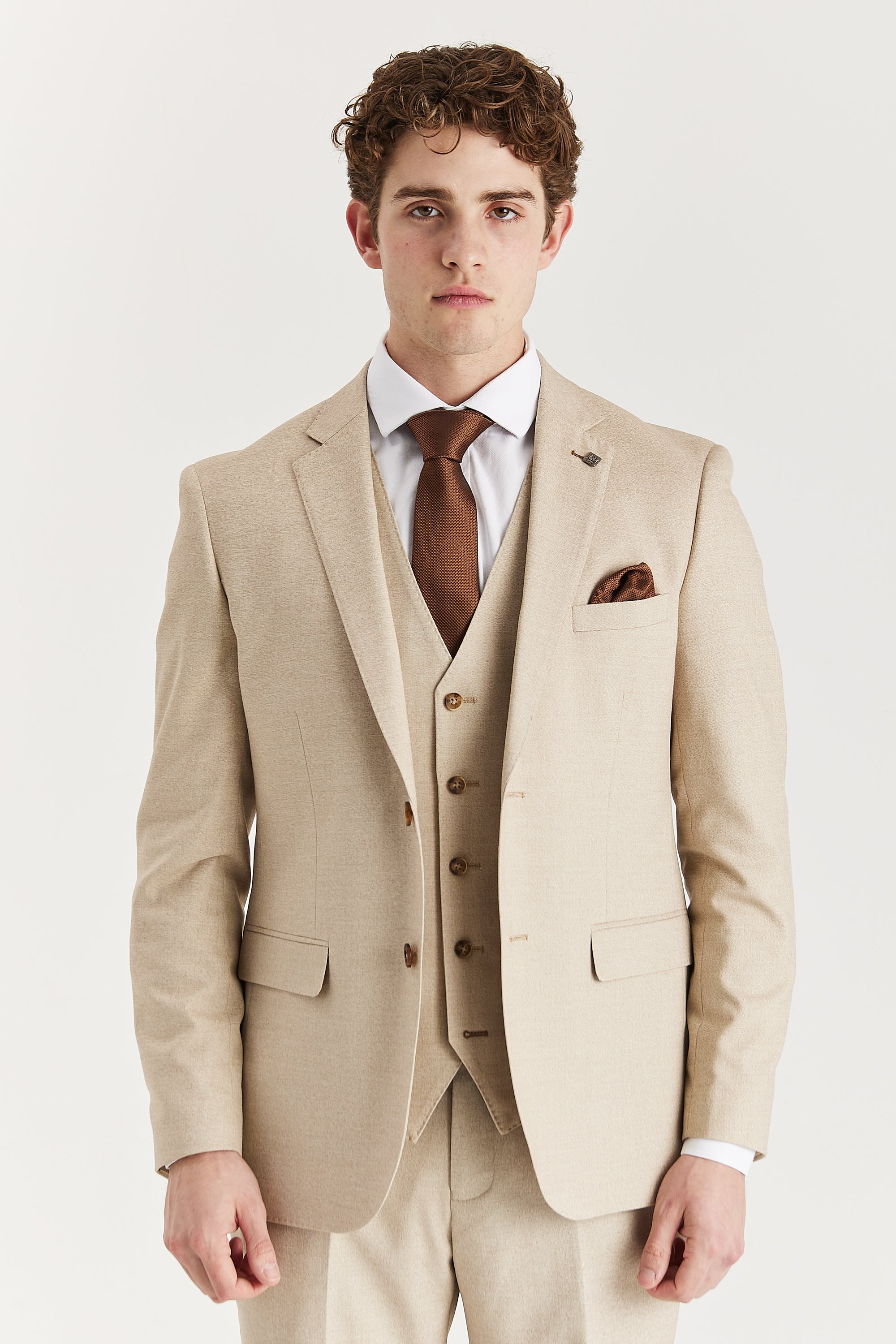 Belmont - Beige Men's Three Piece Suit – image 1