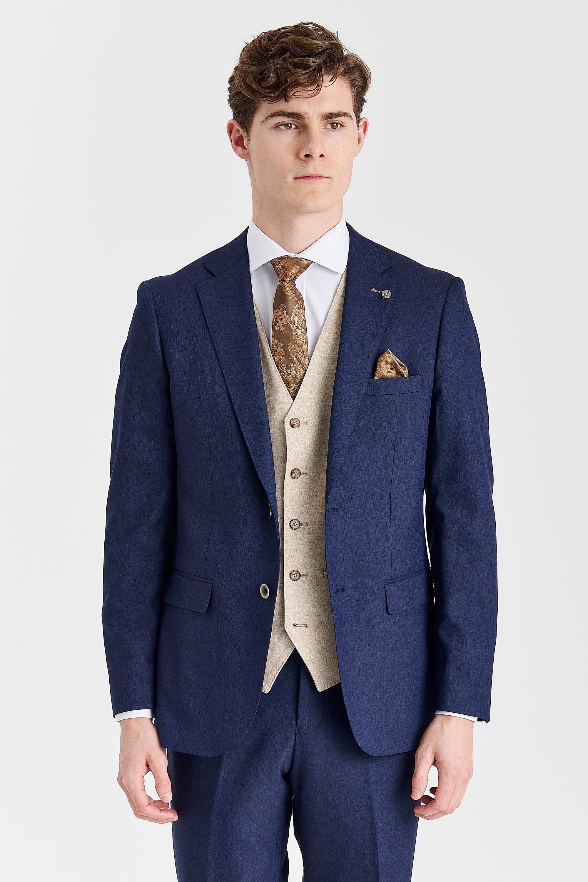Belmont Navy Suit with Belmont Beige Waistcoat – image 1