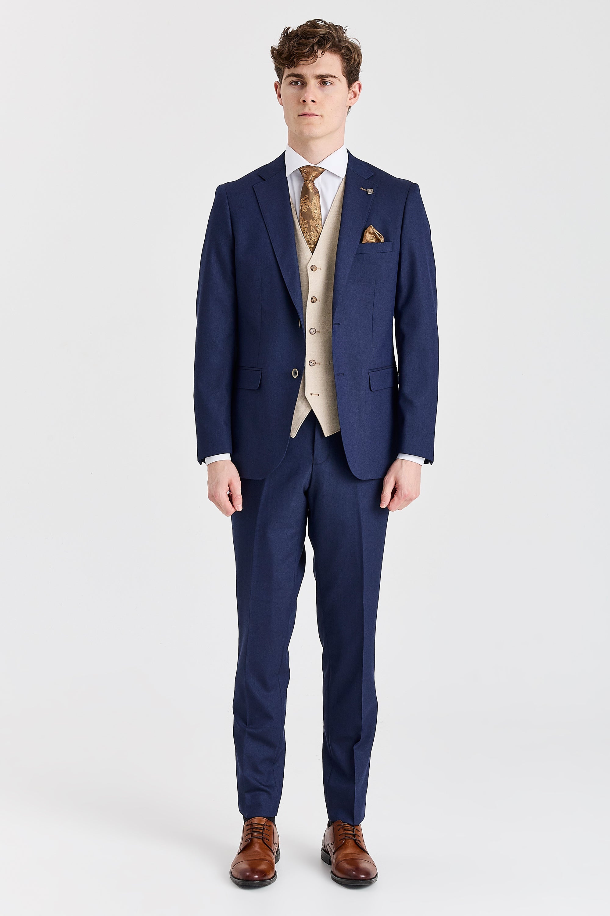 Belmont Navy Suit with Belmont Beige Waistcoat – image 2