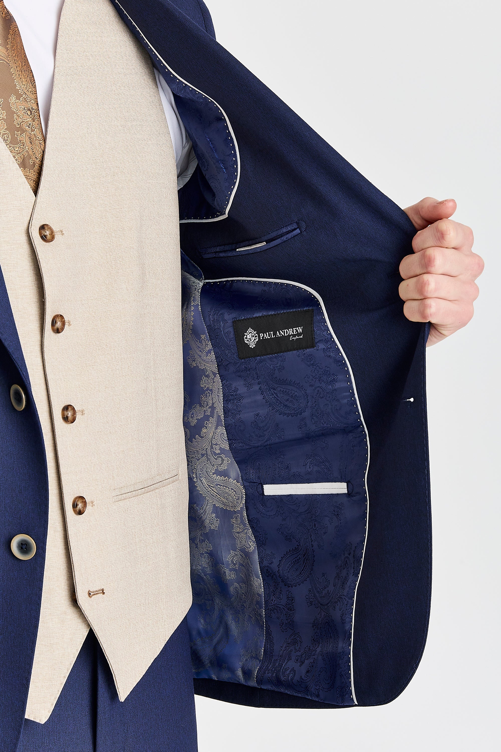 Belmont Navy Suit with Belmont Beige Waistcoat – image 4