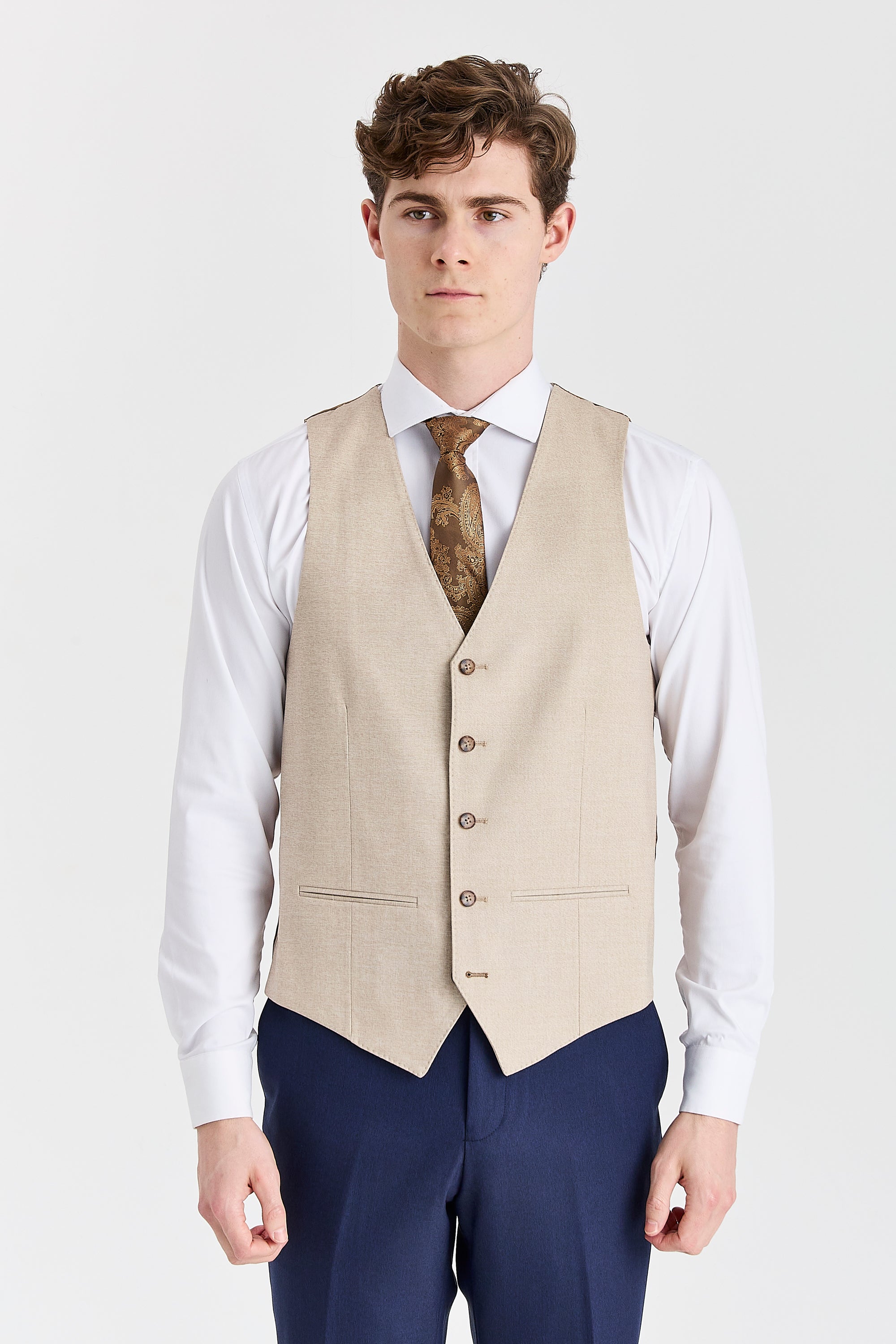 Belmont Navy Suit with Belmont Beige Waistcoat – image 5