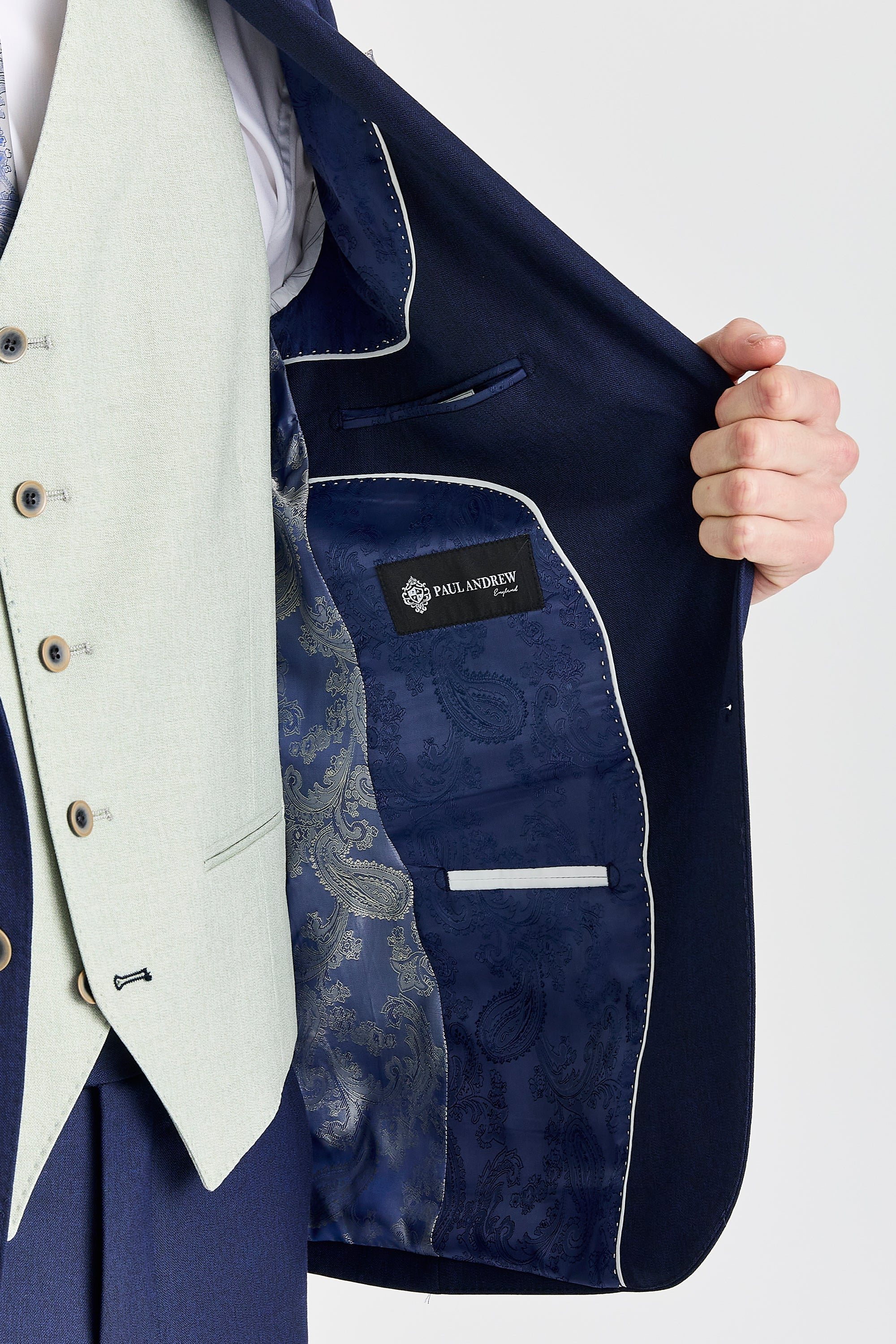 Belmont Navy Suit with Belmont Sage Waistcoat – image 3