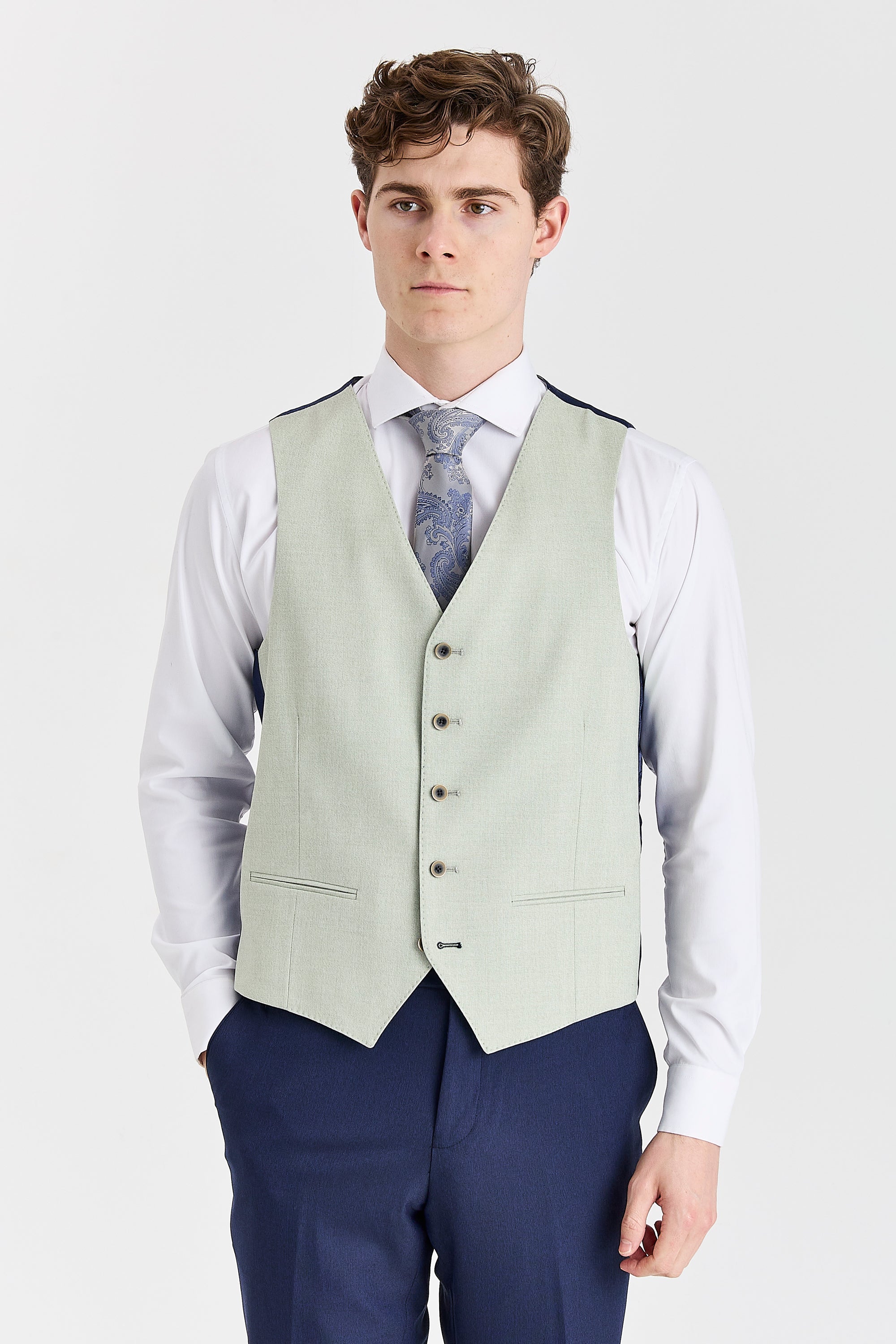 Belmont Navy Suit with Belmont Sage Waistcoat – image 5