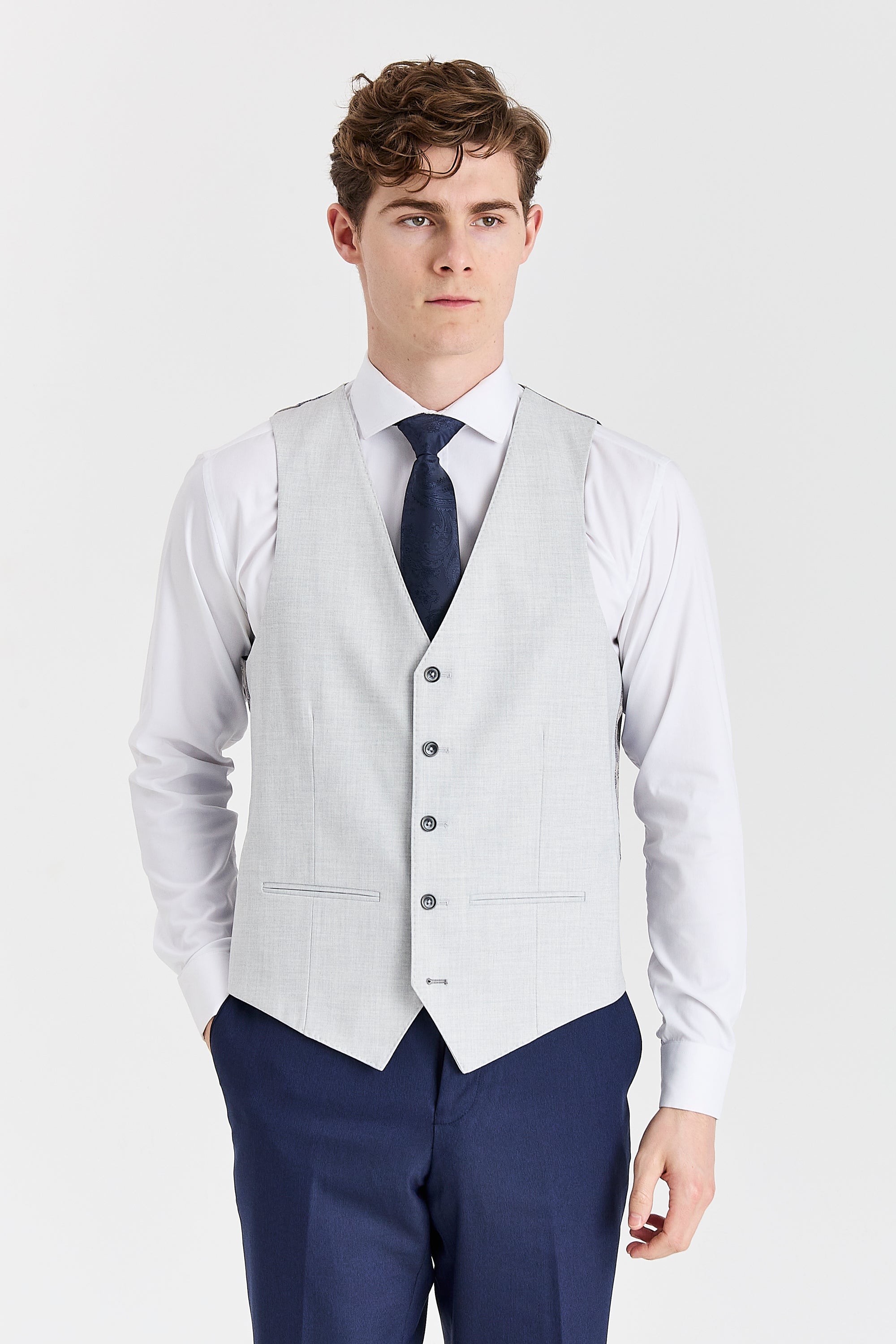 Belmont Navy Suit with Belmont Silver Waistcoat – image 5