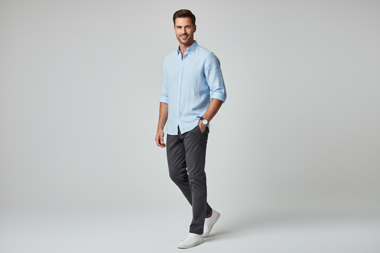 causal wear in a studio on a human