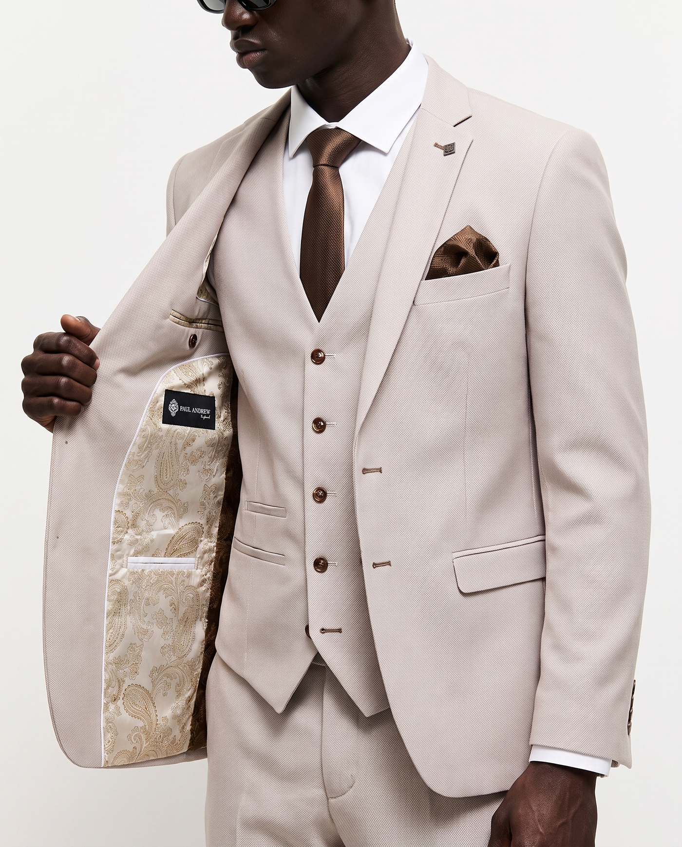 Mayfair - Stone Textured Three Piece Suit