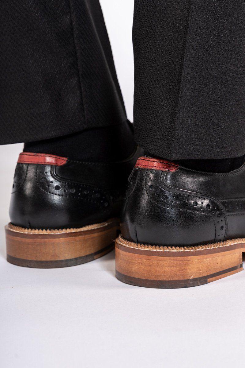 Larkin - Black Leather Brogue Shoe