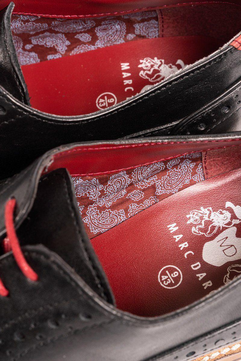 Larkin - Black Leather Brogue Shoe